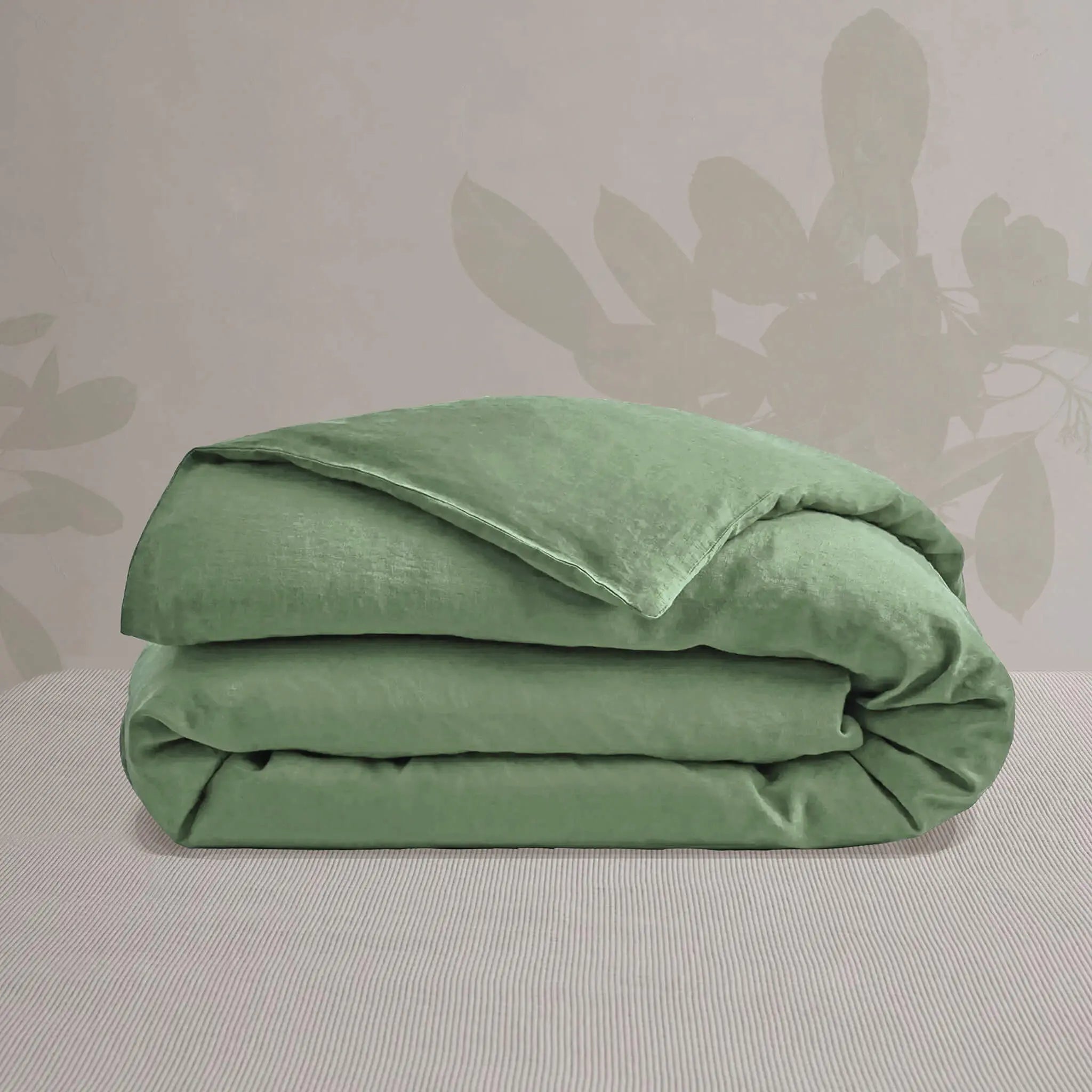 Olive Green Linen Duvet Cover - Linen Times