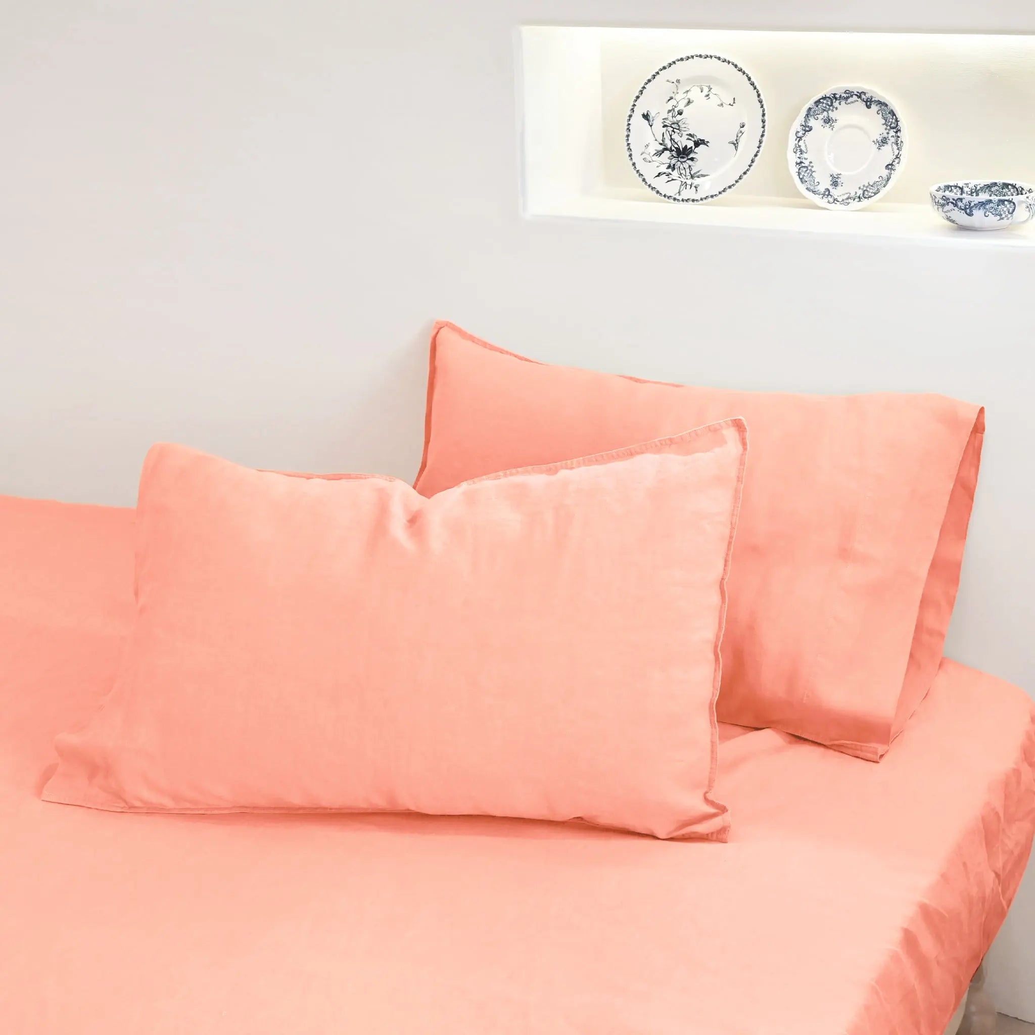Peach Fuzz Linen Pillowcase Set - Linen Times