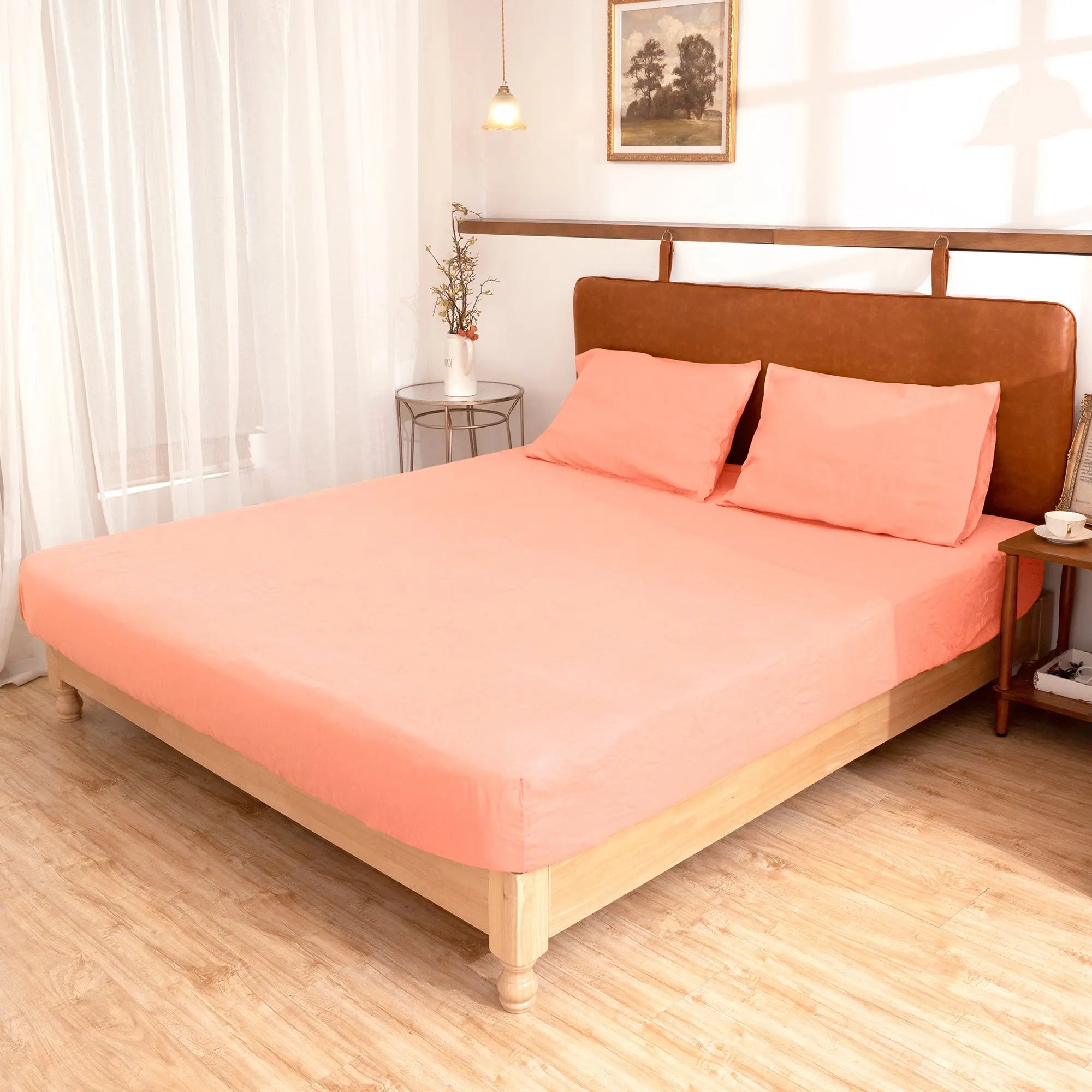 Peach Fuzz Linen Sheet Set - Linen Times