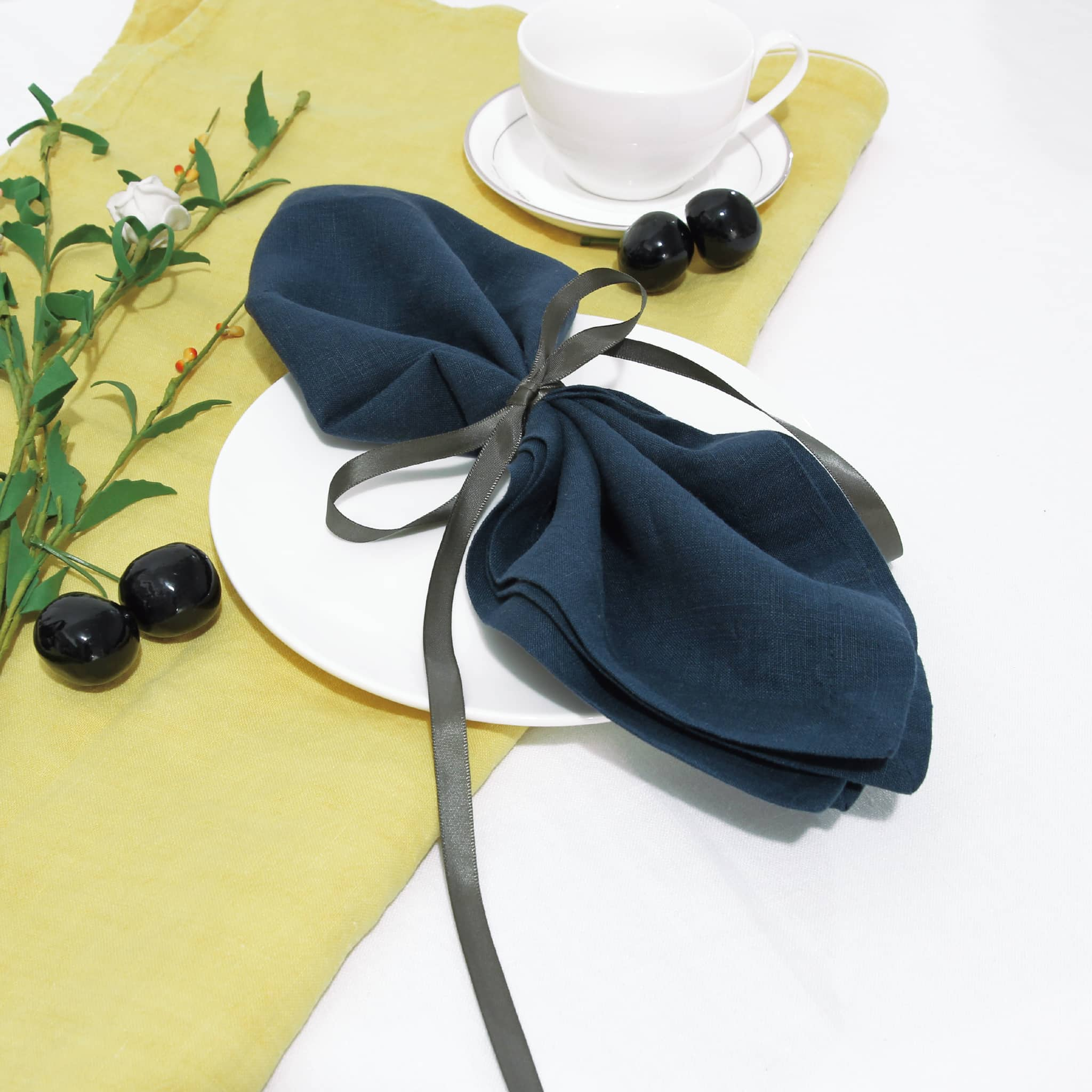 Pure Linen Napkins Navy Blue - Linen Time #color_Navy Blue