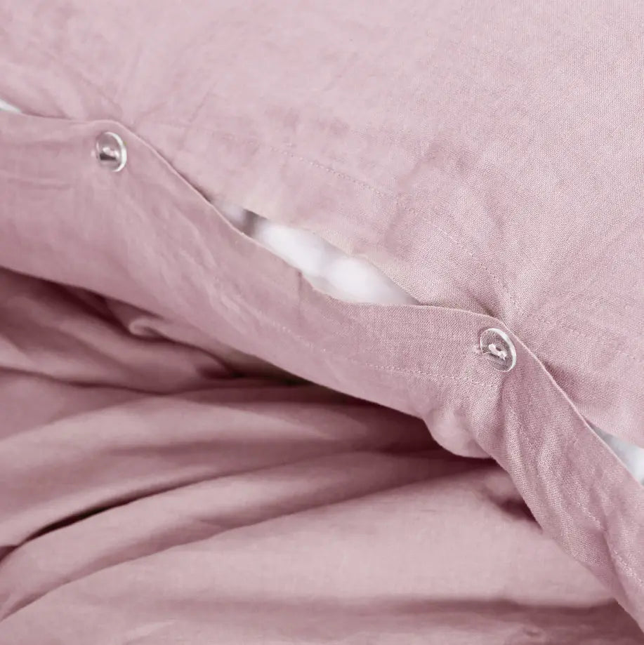 Soft Pink Linen Duvet Cover Set - Linen Times