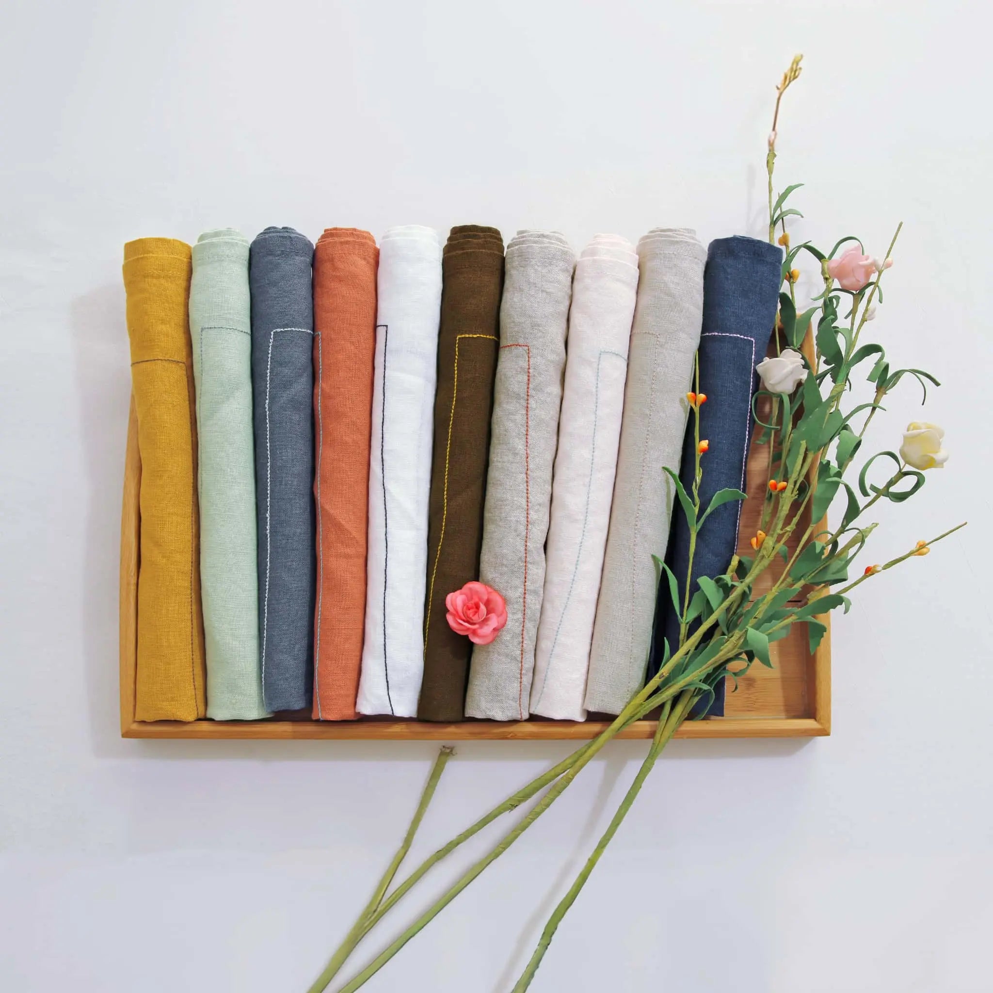Solid Line Linen Napkin - Linen Time