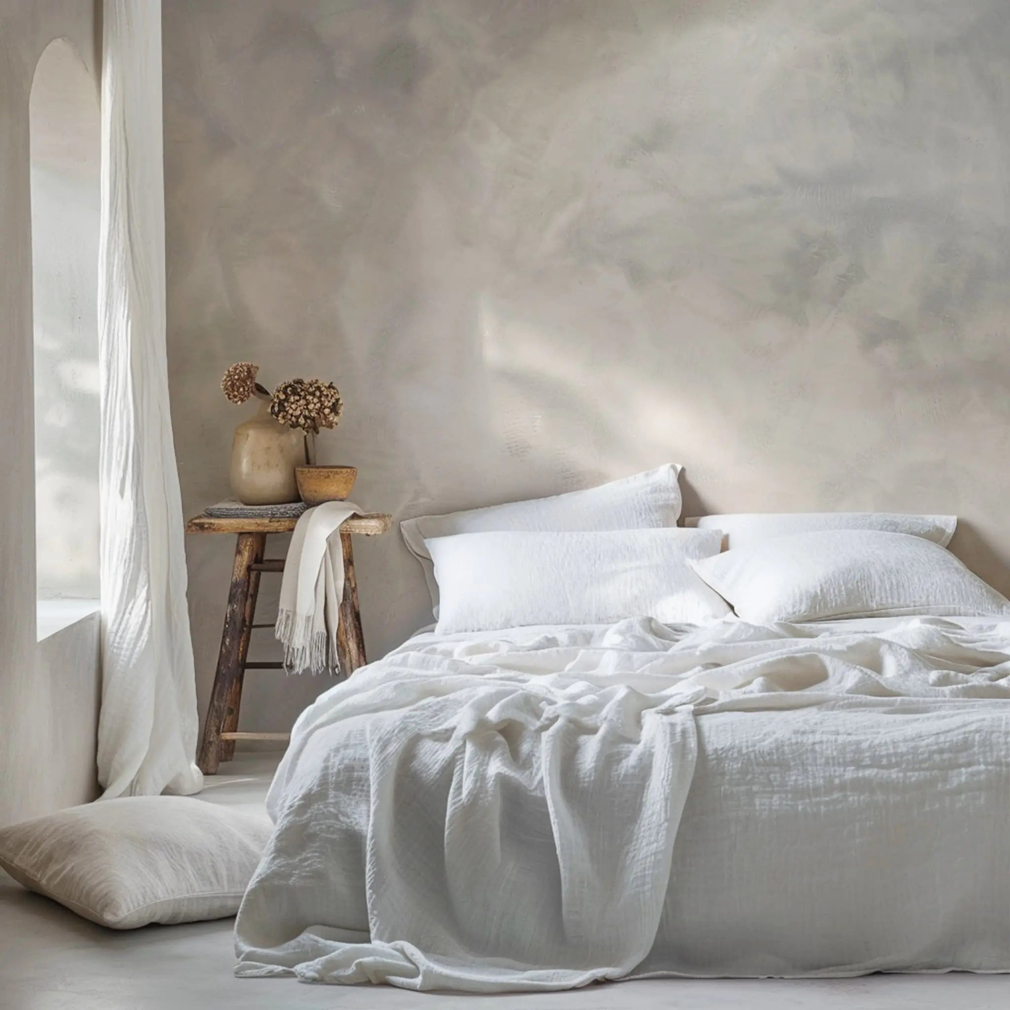 White Linen Flat Sheet - Linen Time