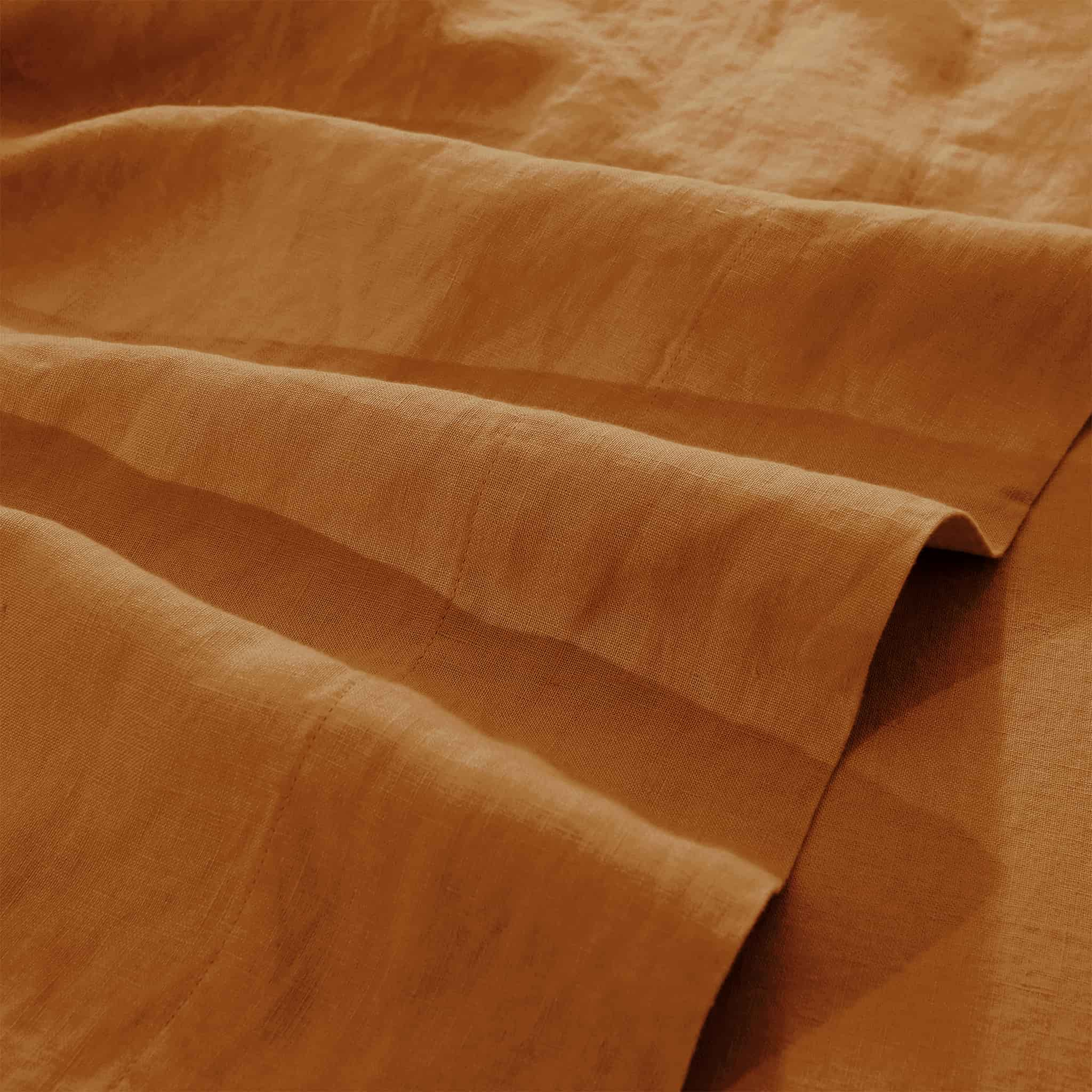 Amber Warmth Linen Fitted Sheet - Linen Times