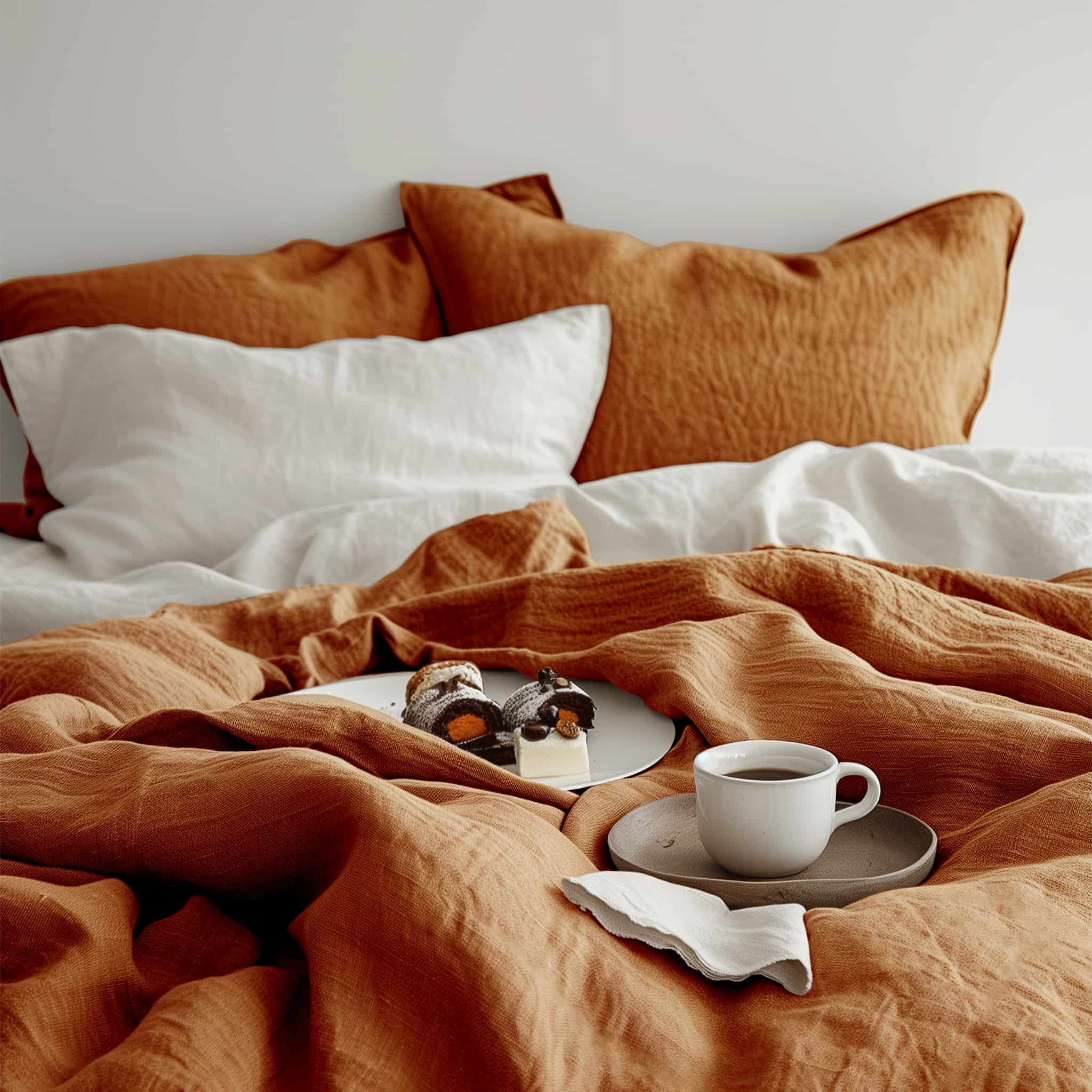 Amber Warmth Linen Flat Sheet - Linen Times