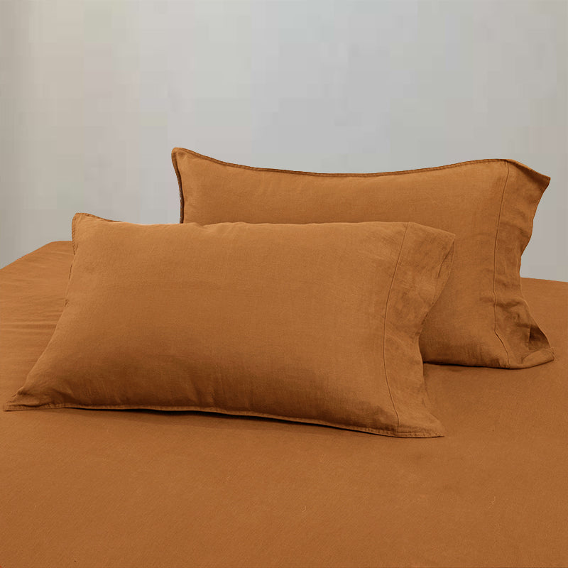 Amber Warmth Linen Pillowcase Set - Linen Times