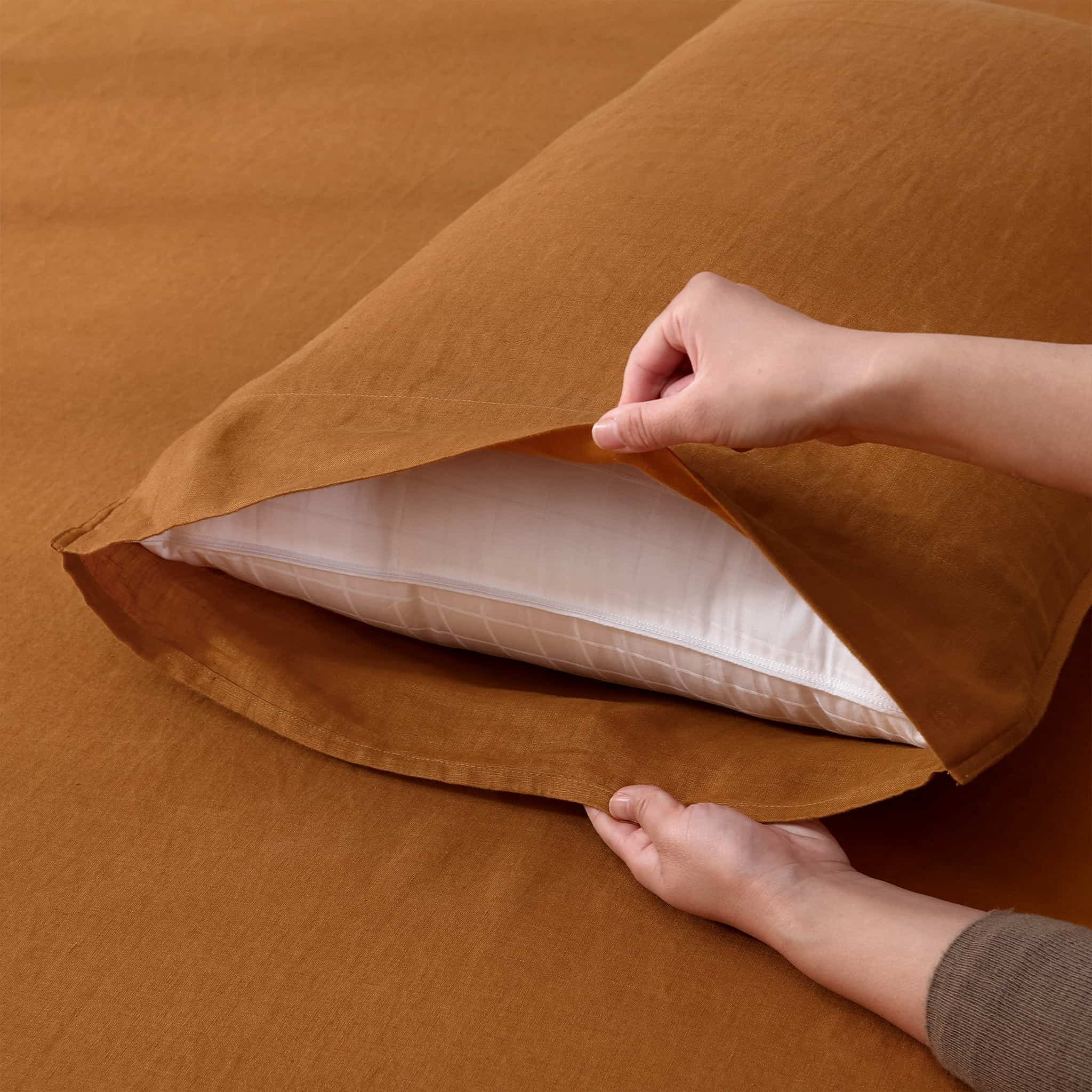 Amber Warmth Linen Pillowcase Set - Linen Times