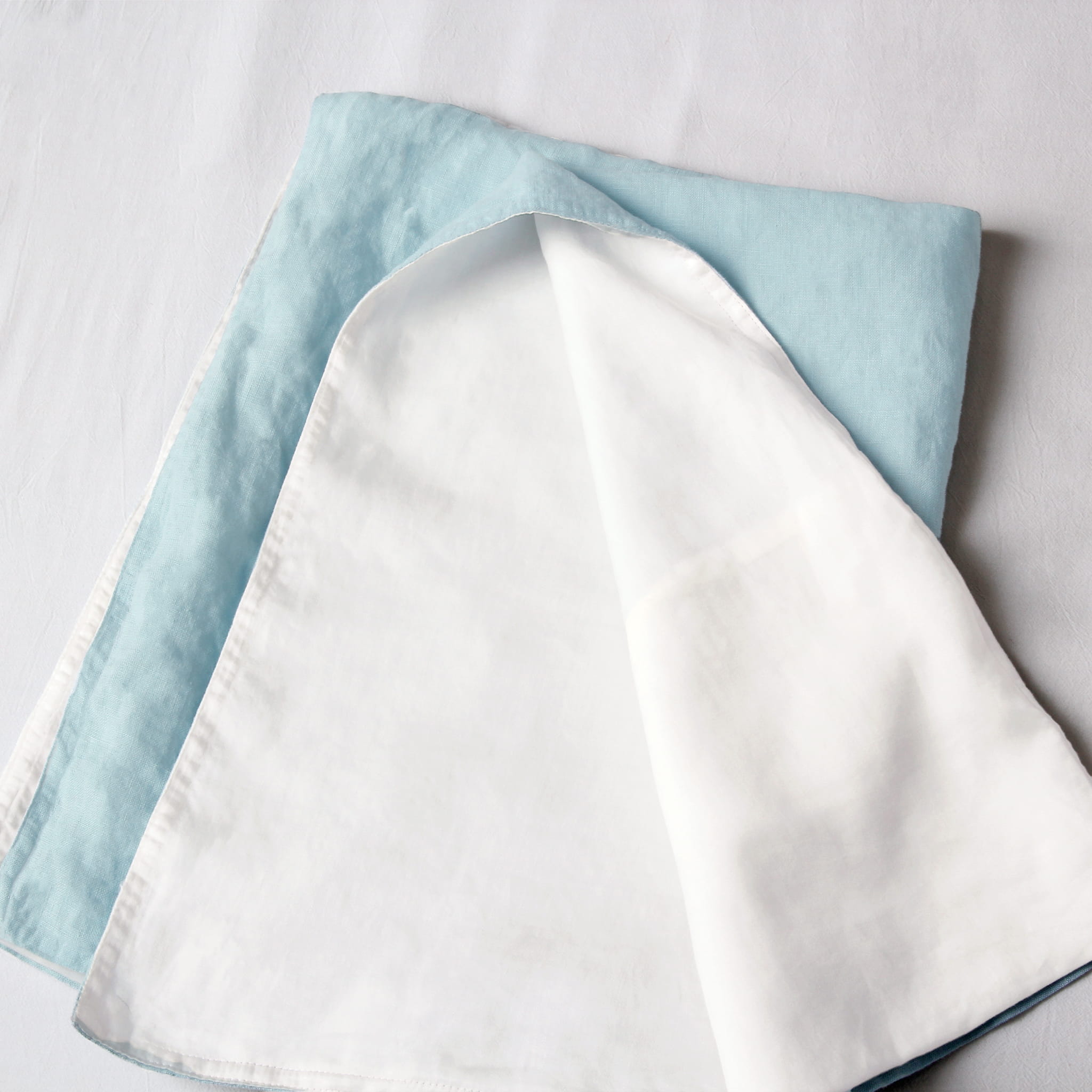 Aqua Linen-Lyocell Reversible Pillowcase Set (Set Of 2) - Linen Time