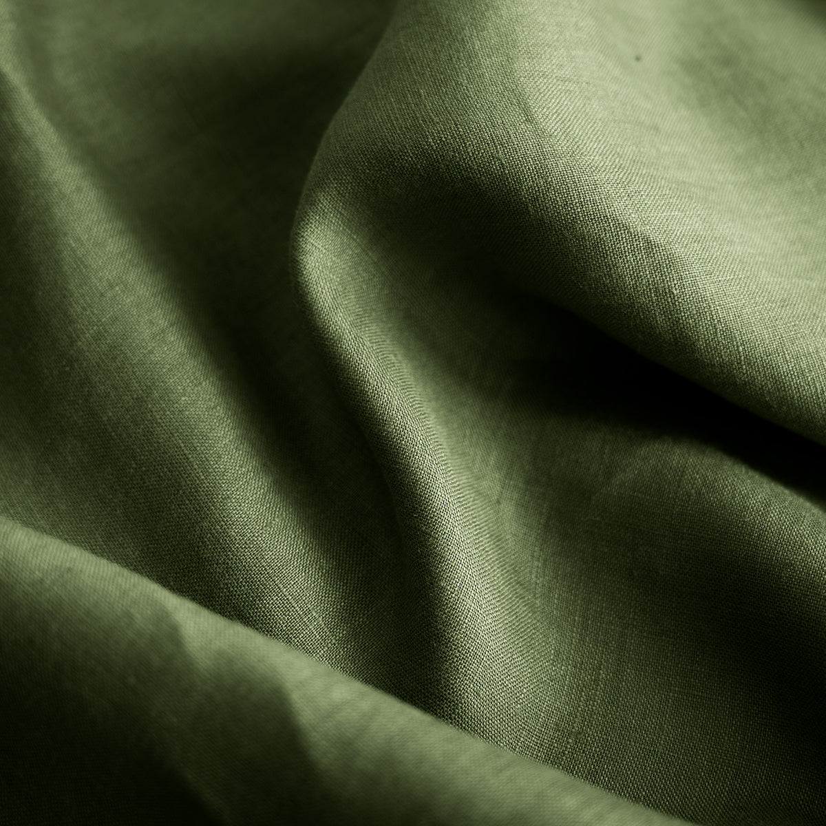 Army Green Linen Pillowcase Set