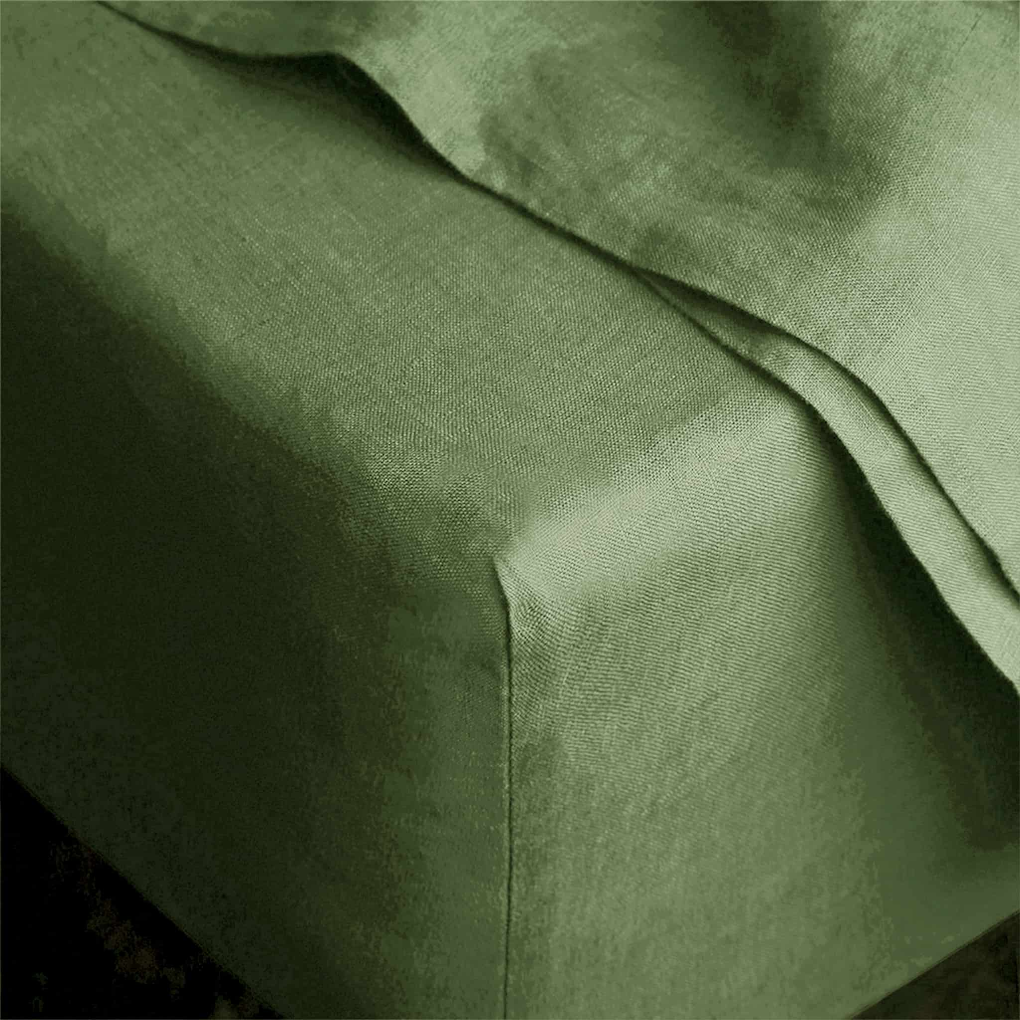 Army Green Linen Fitted Sheet - Linen Times