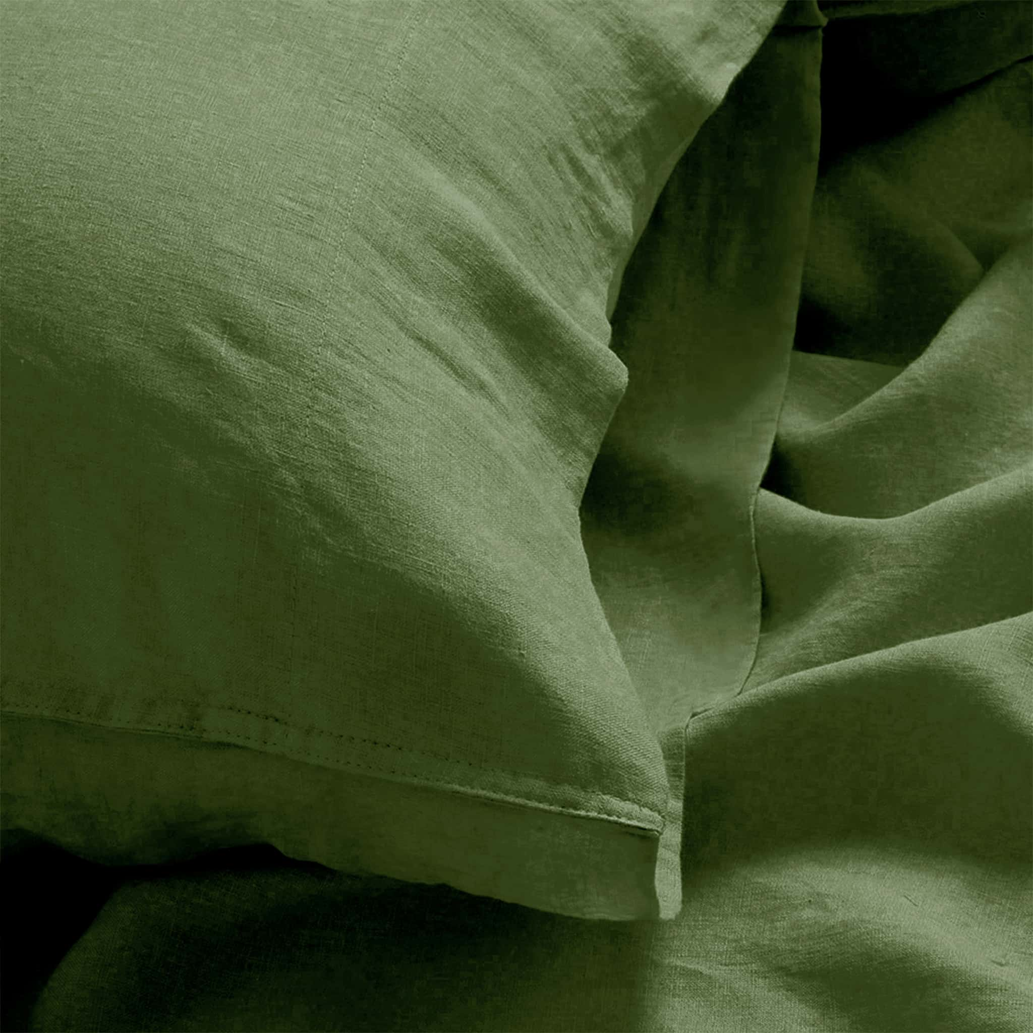 Army Green Linen Pillowcase Set - Linen Times