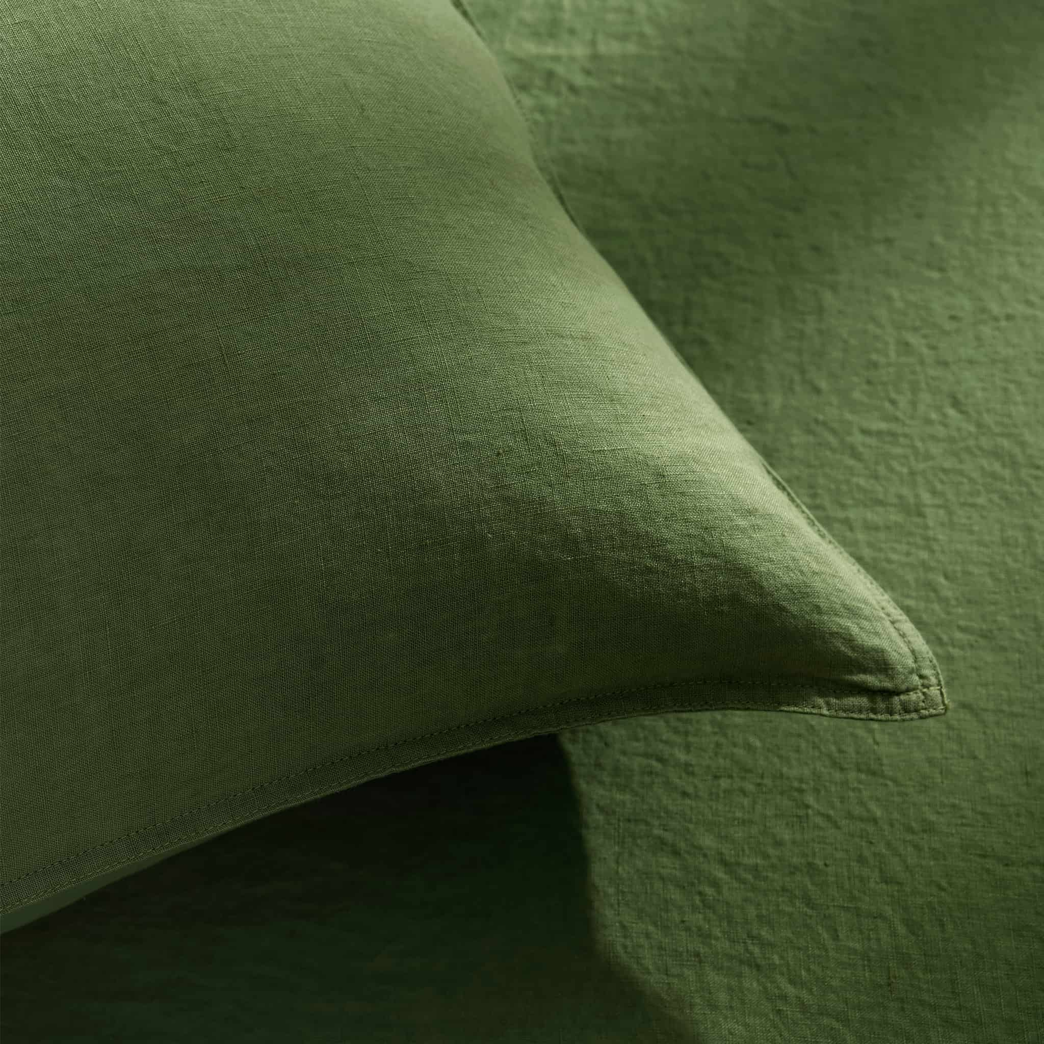 Army Green Linen Pillowcase Set - Linen Times