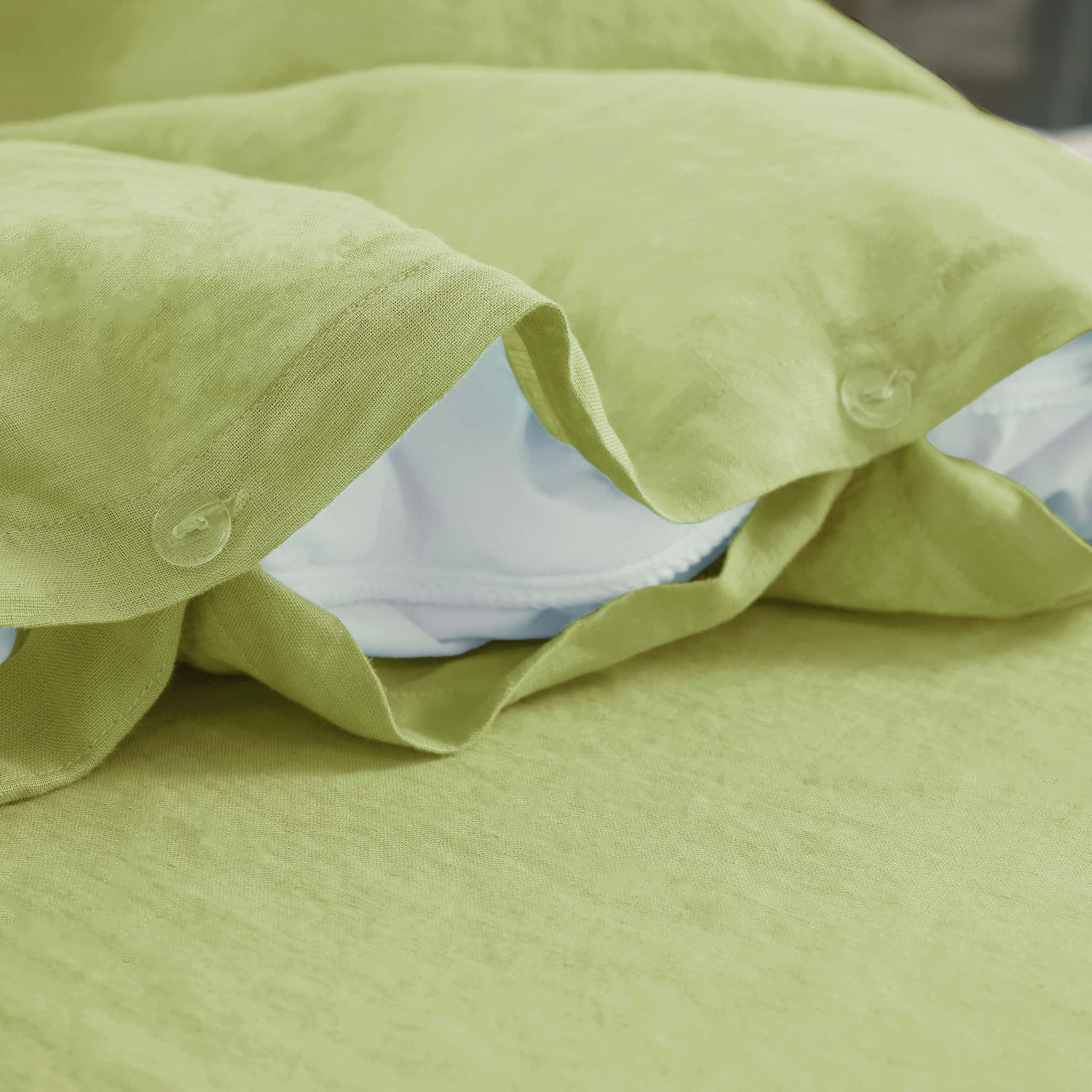 Avocado Linen Duvet Cover - Linen Time