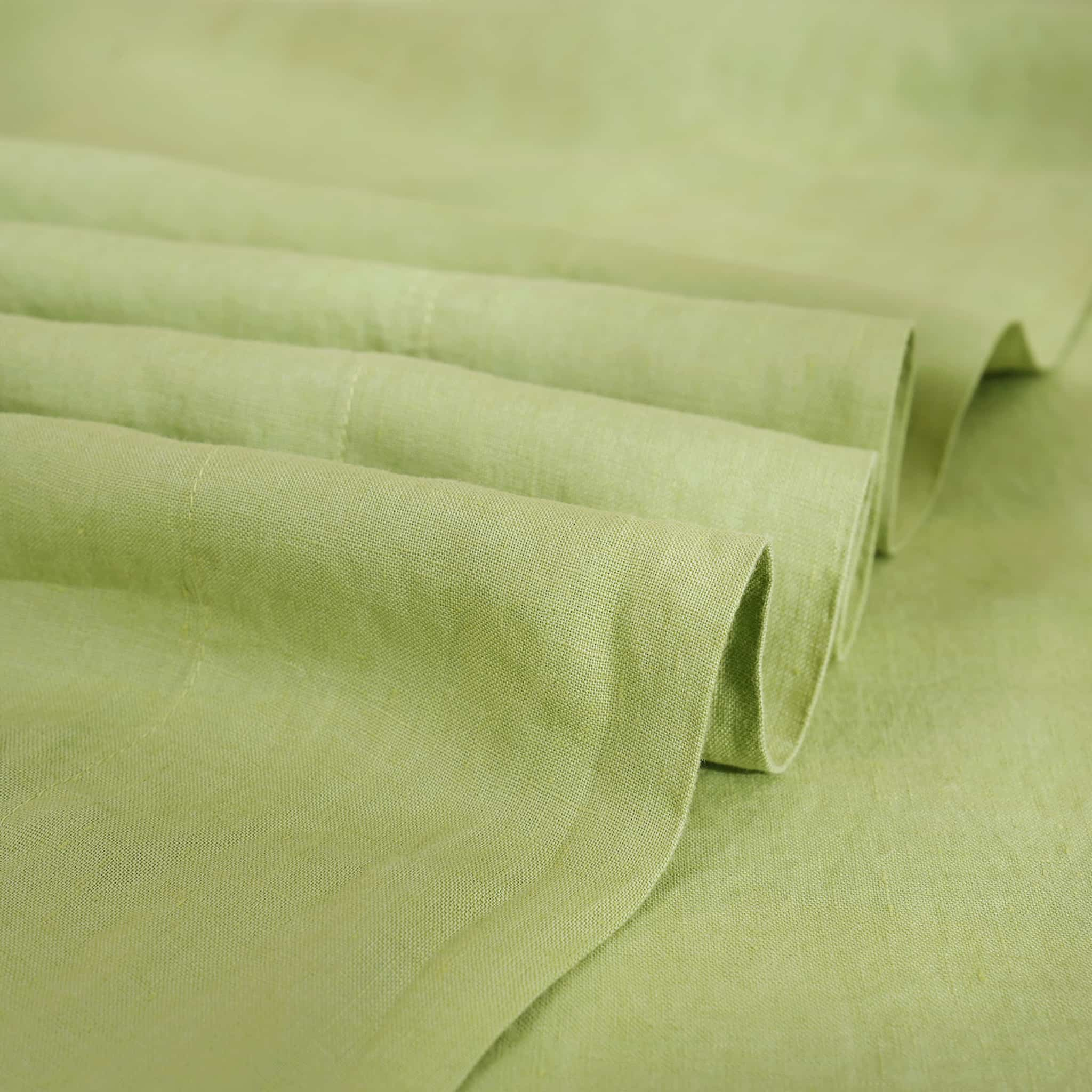 Avocado Linen Flat Sheet - Linen Time