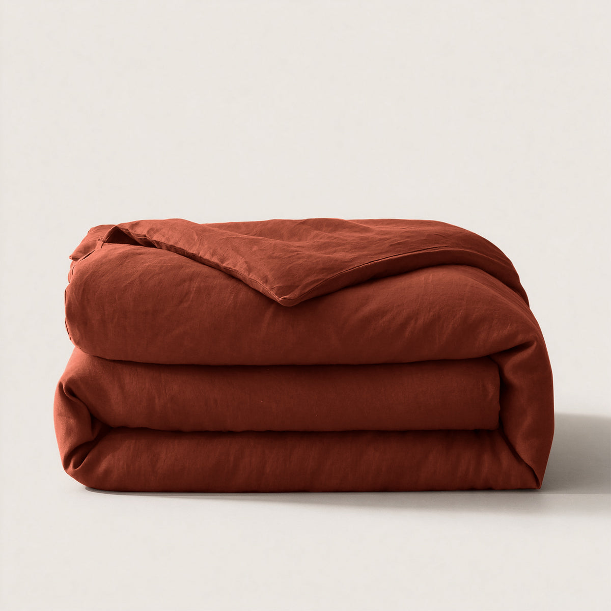 Burnt Sienna 100% Organic Linen Duvet Cover