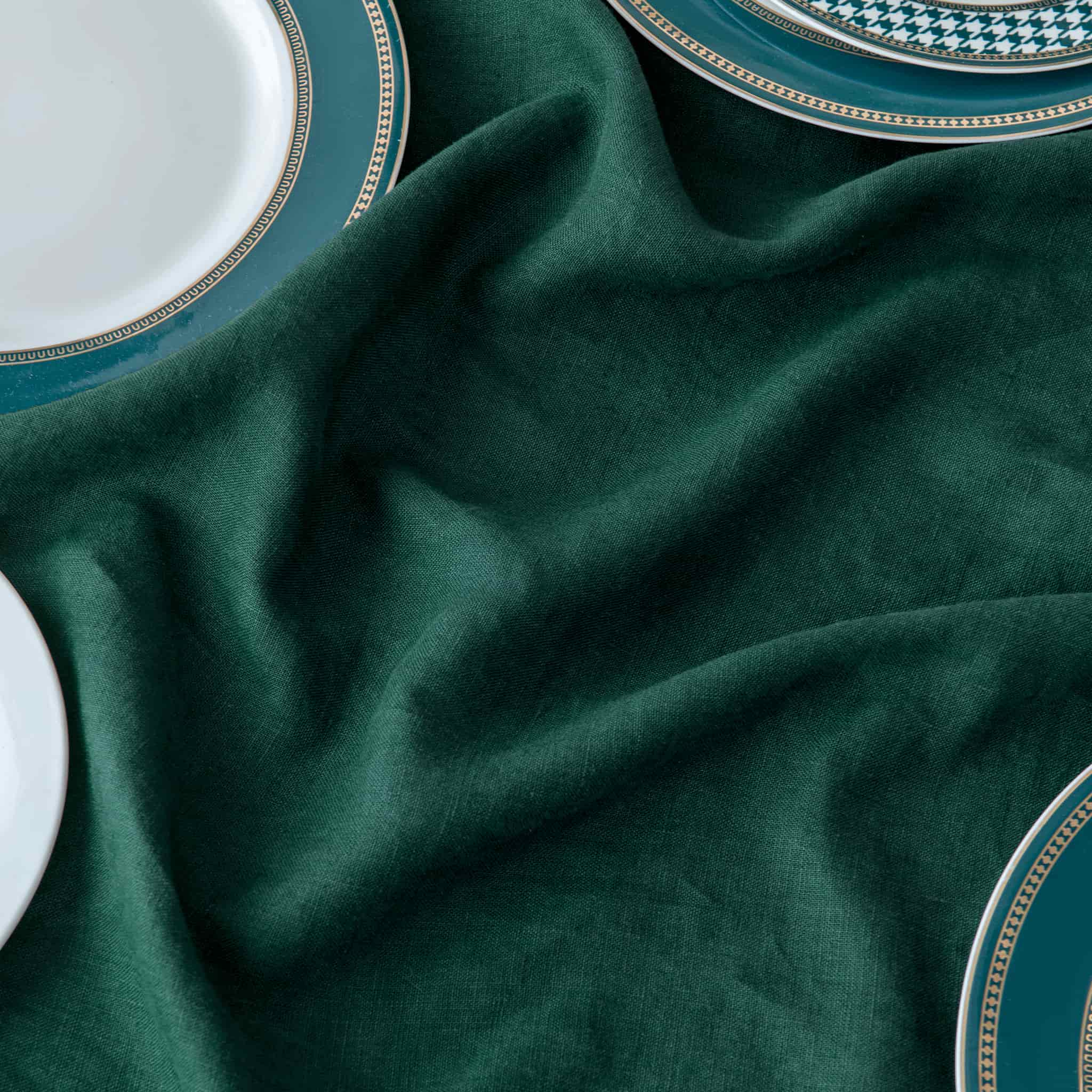 Forest Green Linen Tablecloth - Linen Times