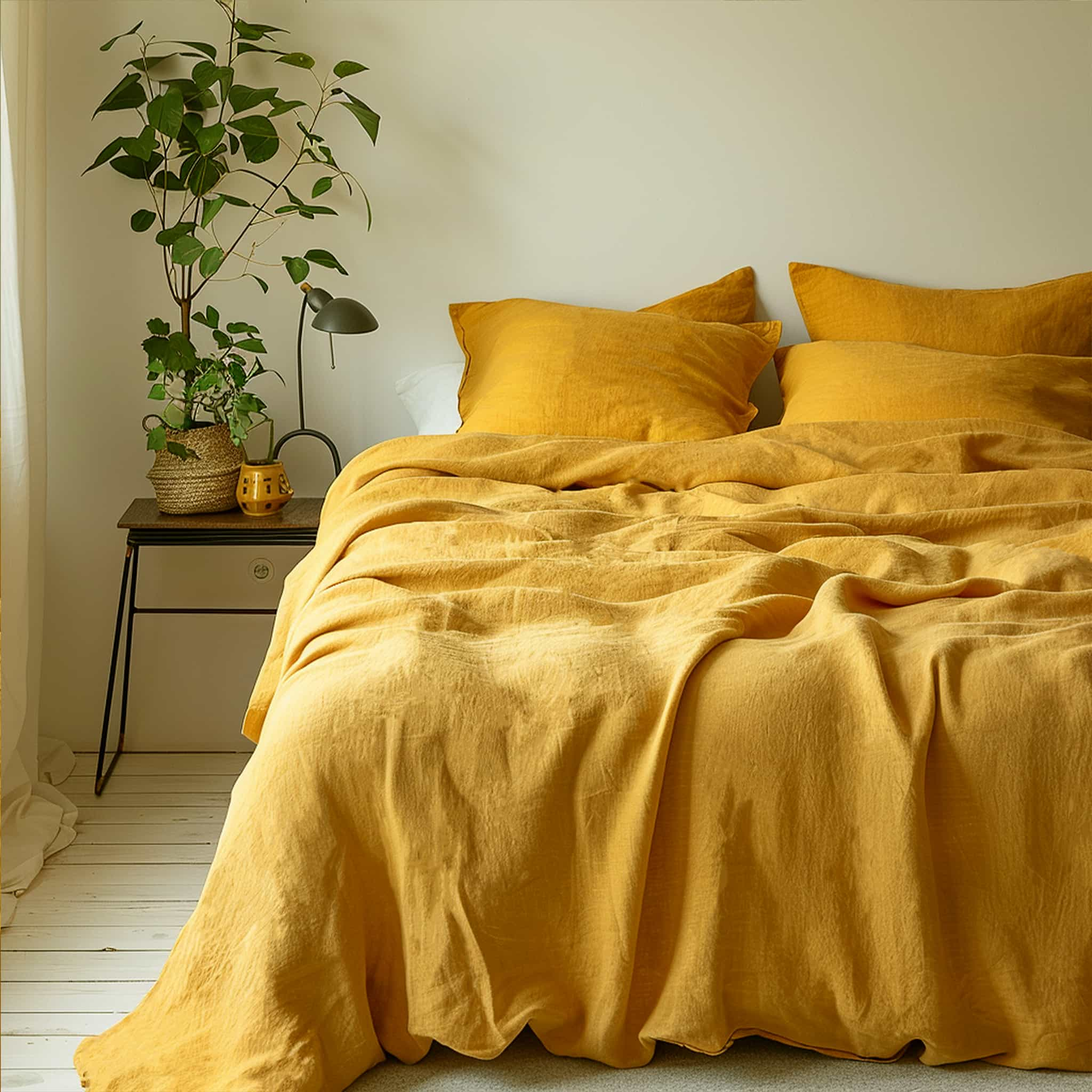 Ginger Linen Duvet Cover - Linen Times