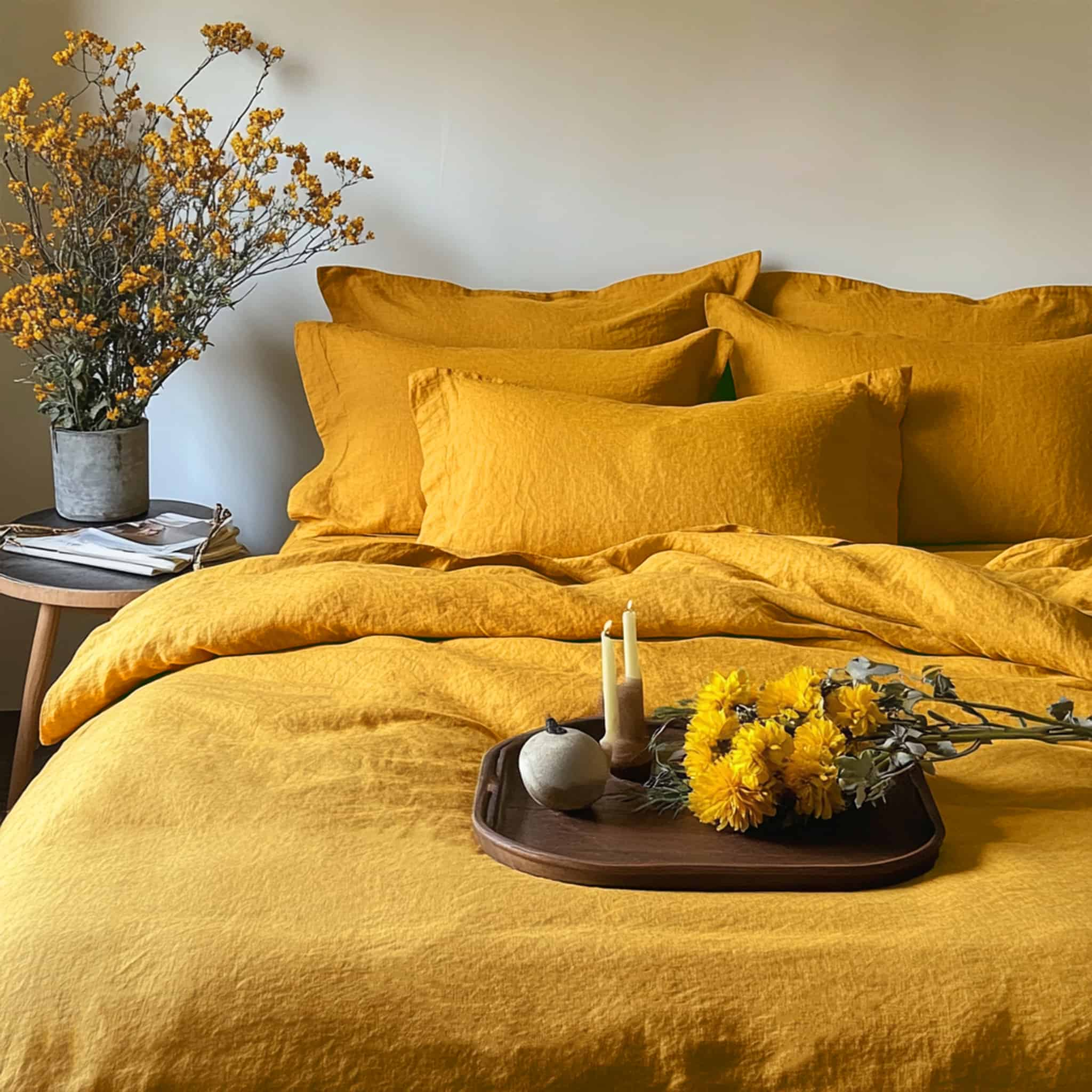 Ginger Linen Duvet Cover - Linen Times