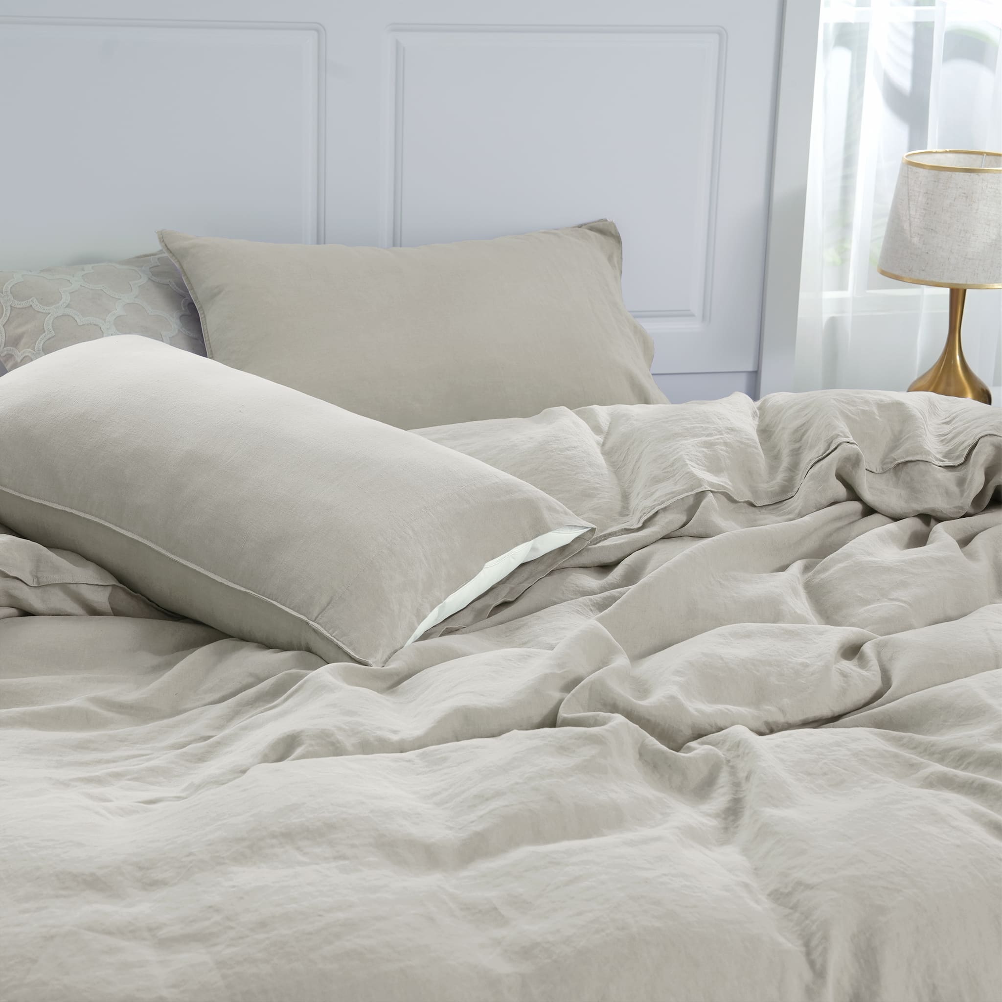 Khaki Linen Duvet Cover - Linen Times