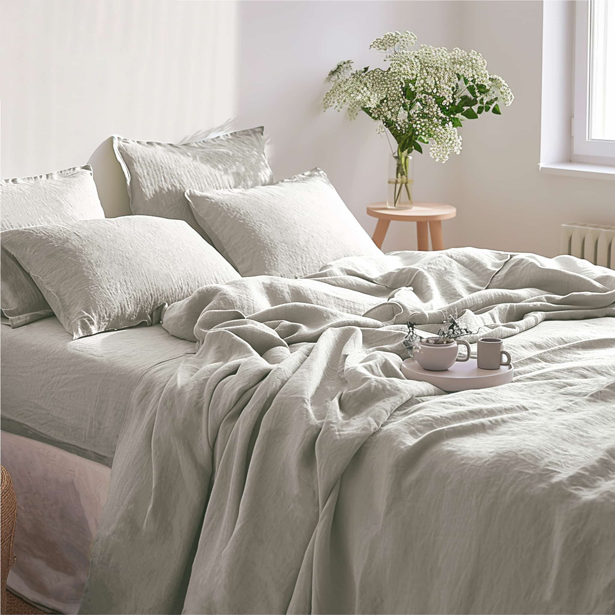 Khaki Linen Fitted Sheet - Linen Times