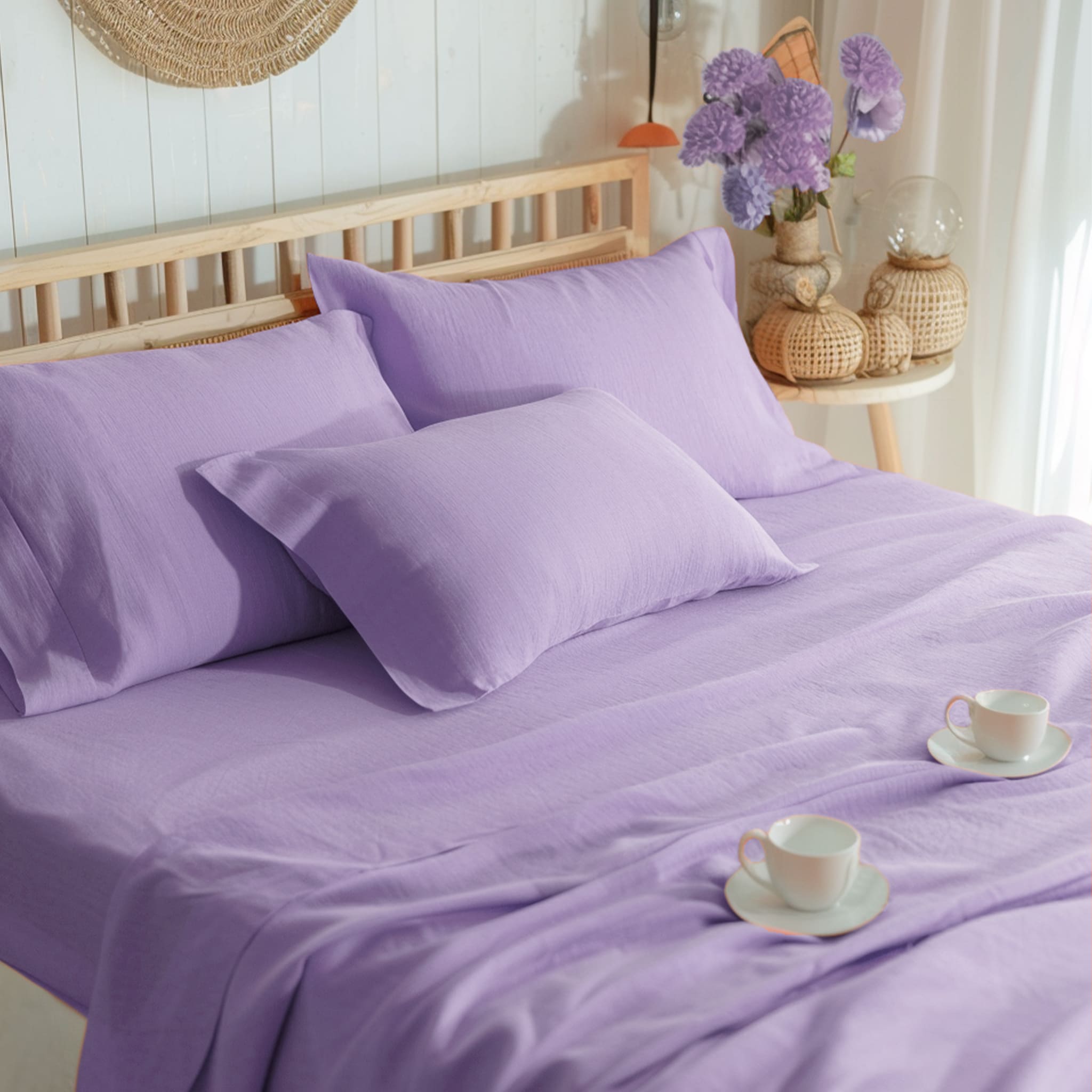 Lavender Linen Flat Sheet - Linen Times