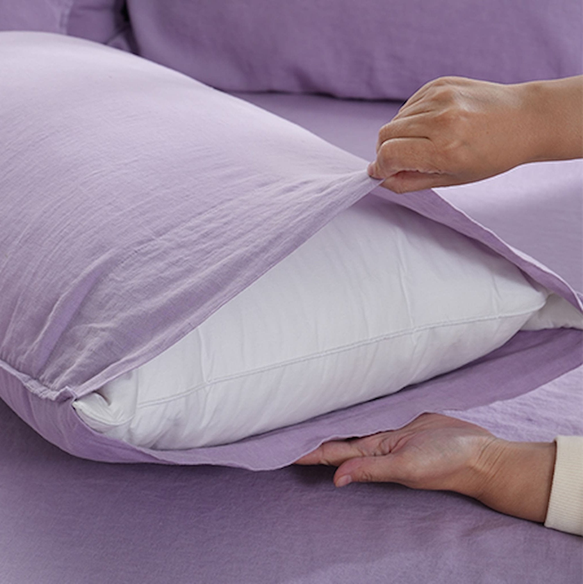 Lavender Linen Pillowcase Set - Linen Time