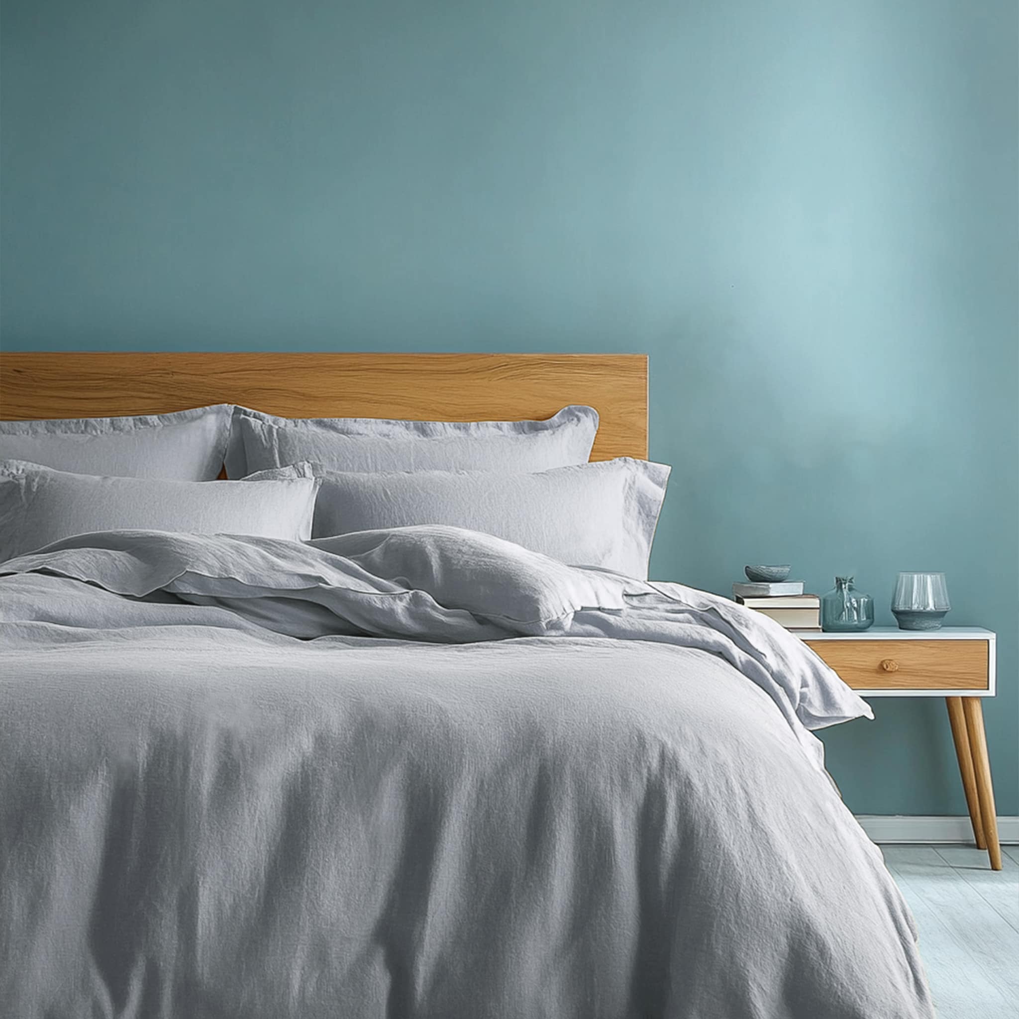 Light Grey Linen Duvet Cover - Linen Times