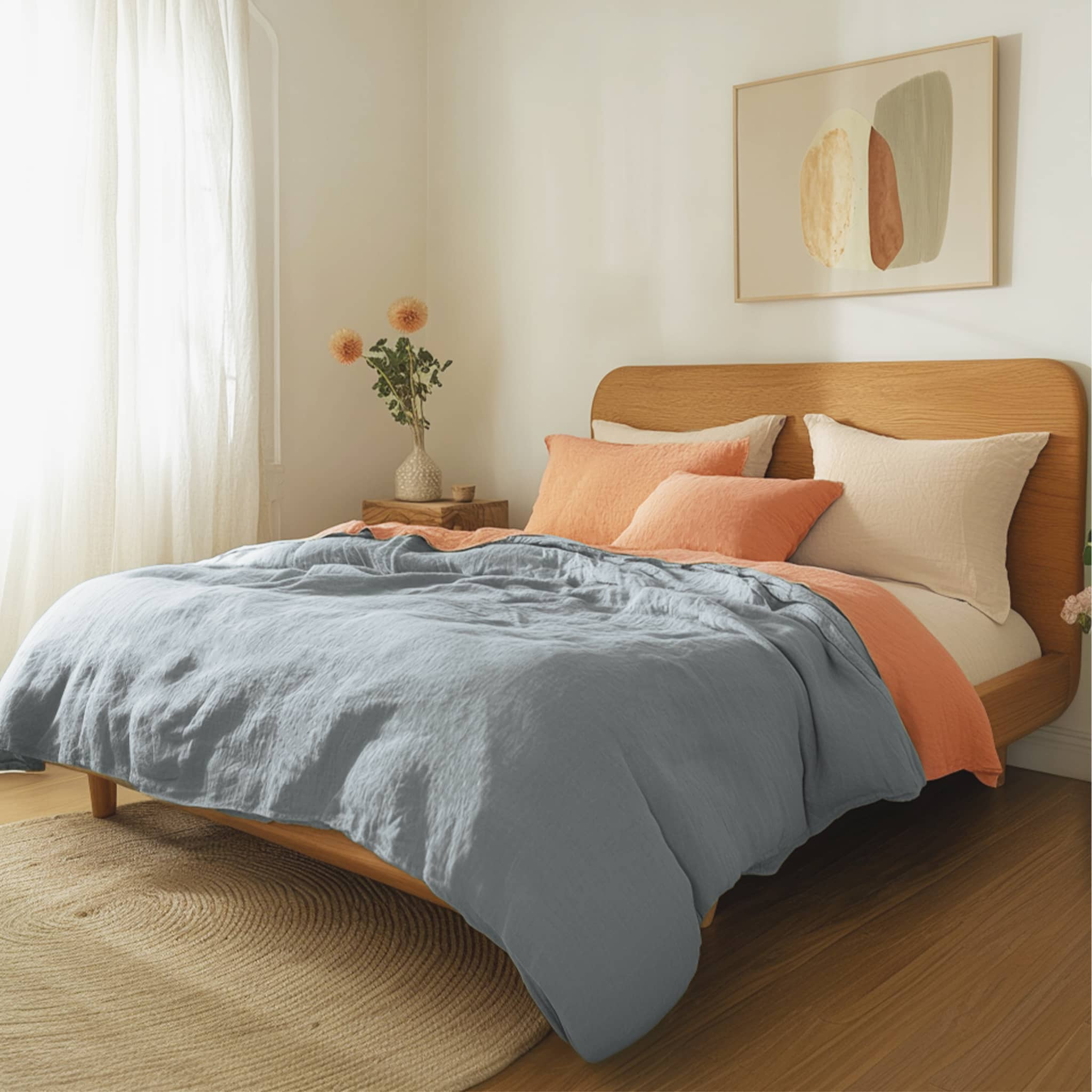 Light Grey Linen Duvet Cover - Linen Times