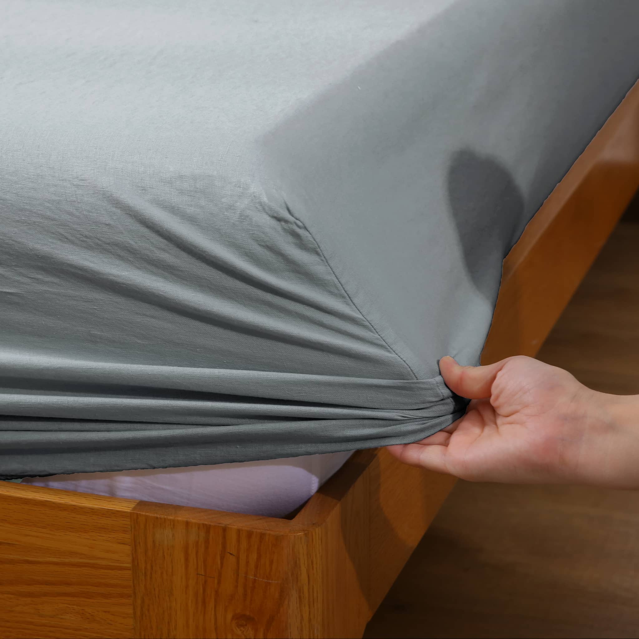 Light Grey Linen Sheet Set - Linen Time