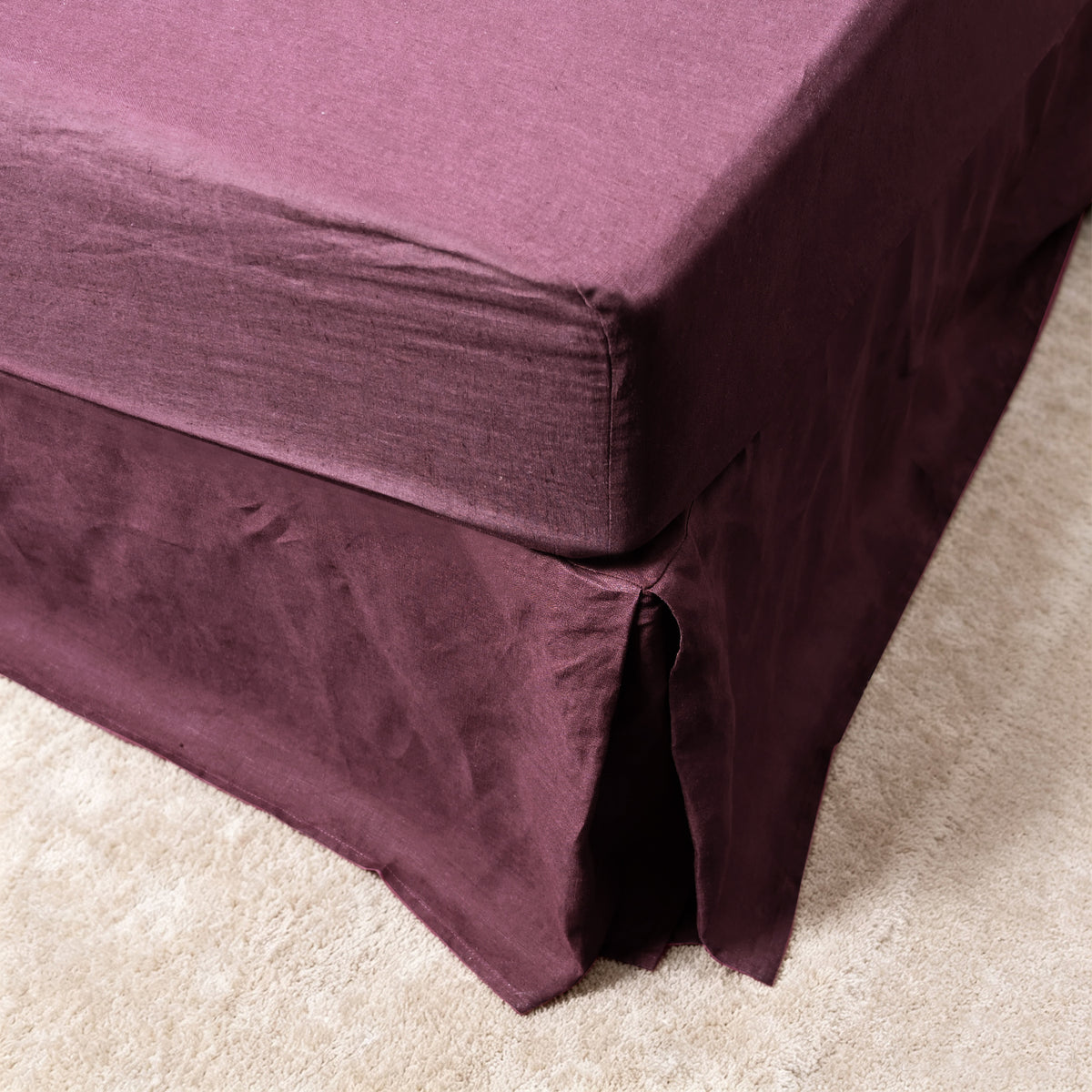 Merlot 100% Organic Linen Bed Skirt