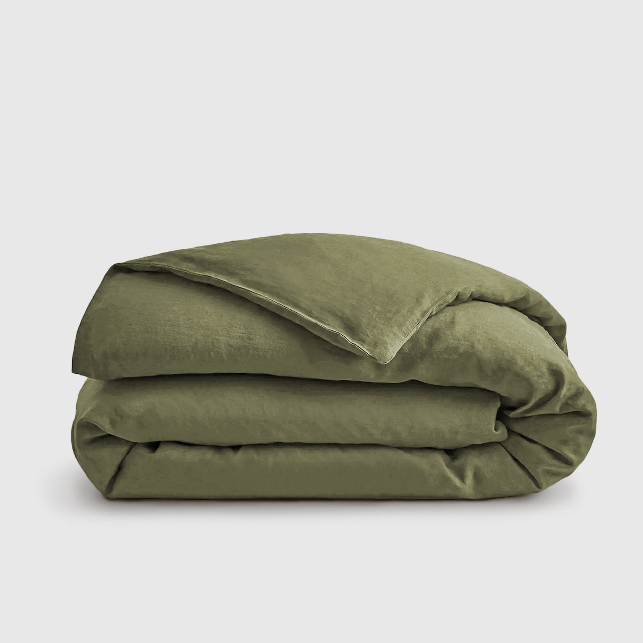 Moss Green Linen Duvet Cover - Linen Times