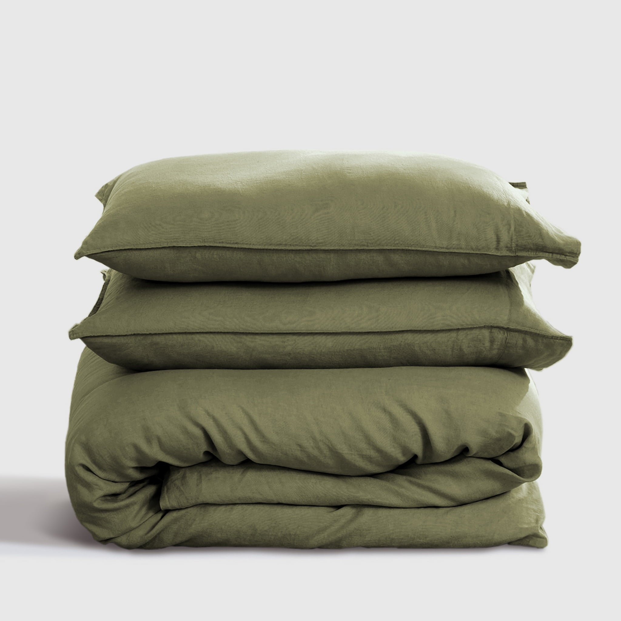 Moss Green Linen Duvet Cover Set - Linen Times