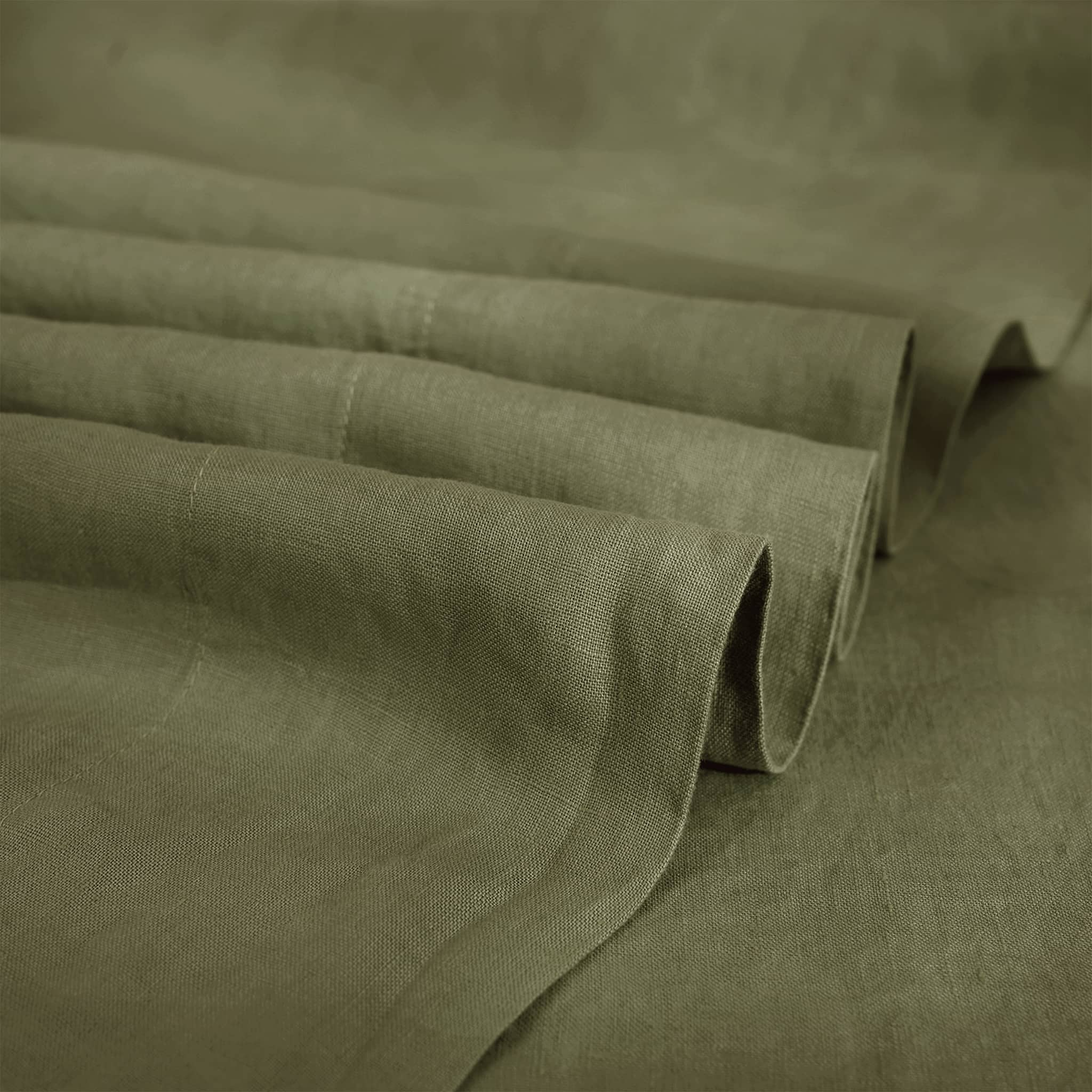 Moss Green Linen Flat Sheet - Linen Times