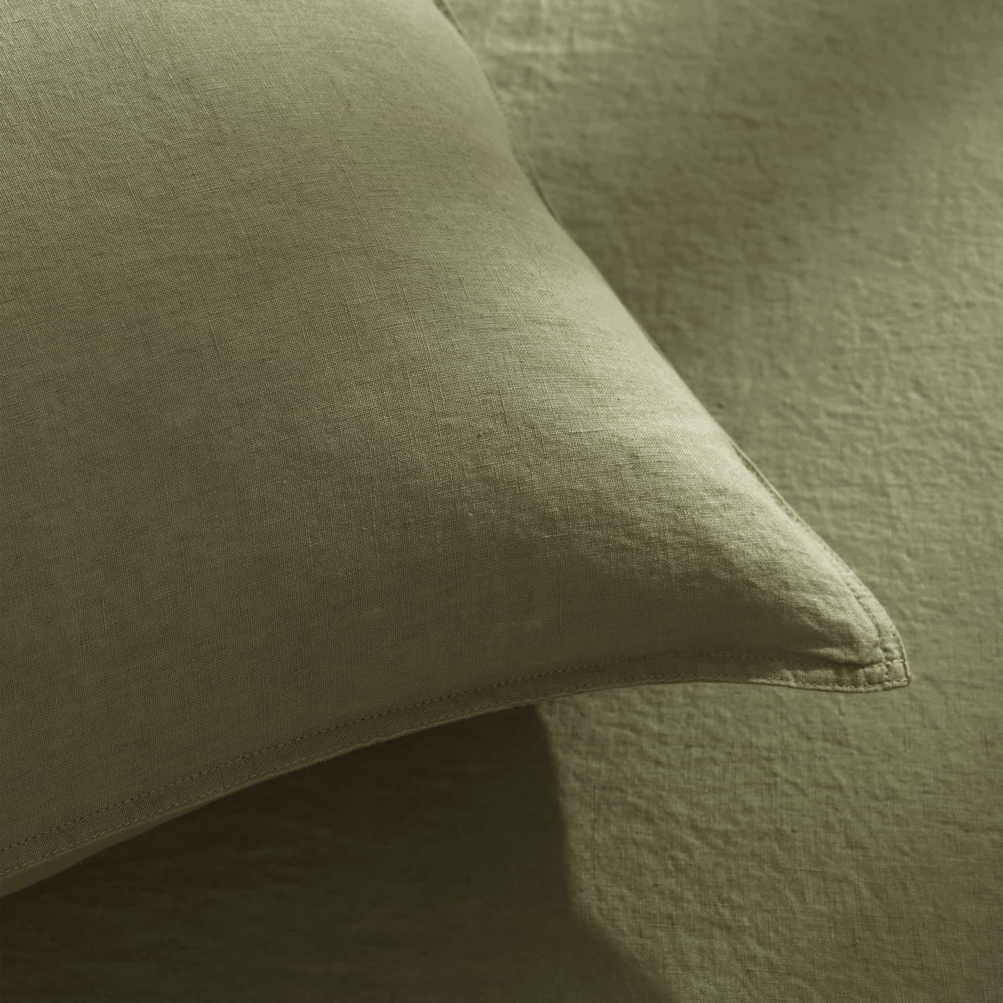 Moss Green Linen Pillowcase Set - Linen Times