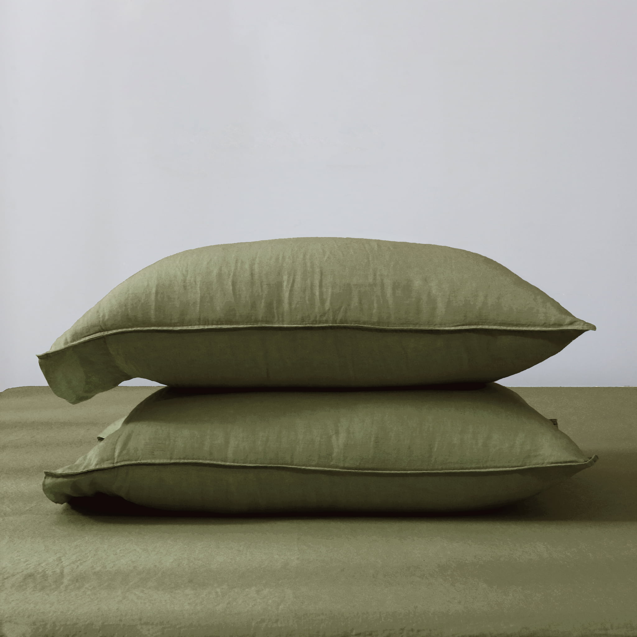 Moss Green Linen Pillowcase Set - Linen Times