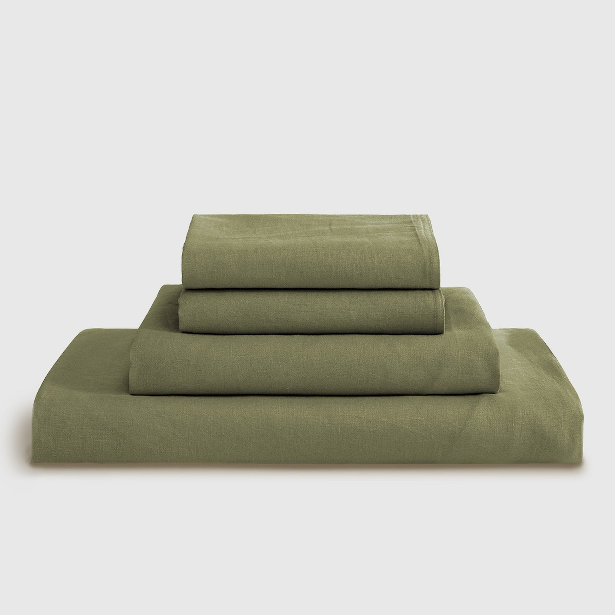 Moss Green Linen Sheet Set - Linen Times