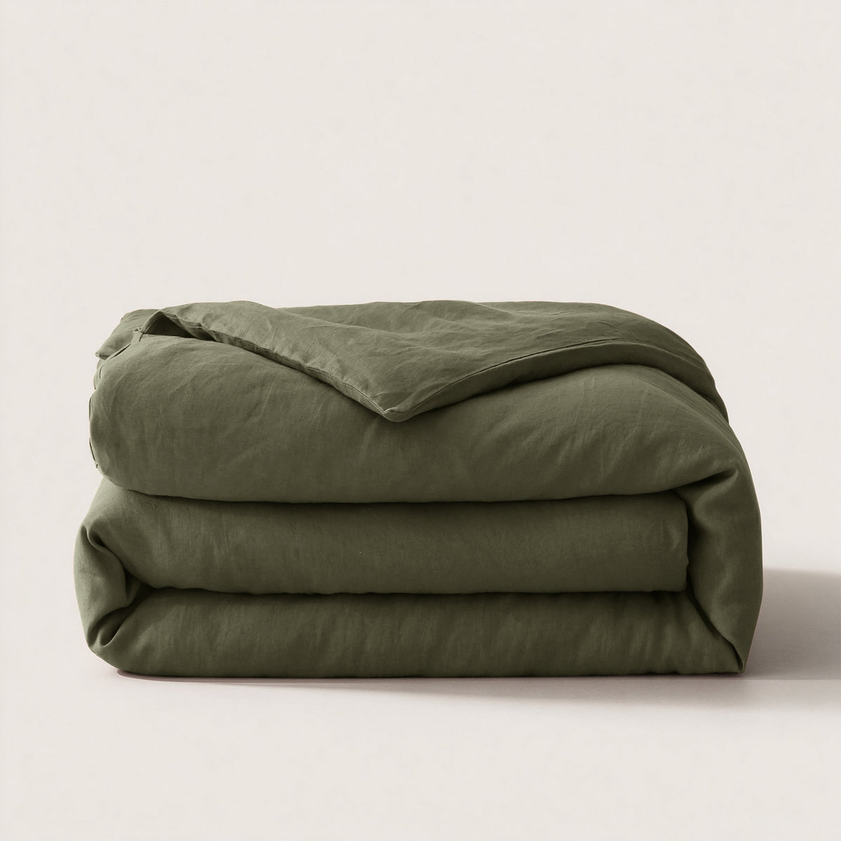 Moss Green 100% Organic Linen Duvet Cover