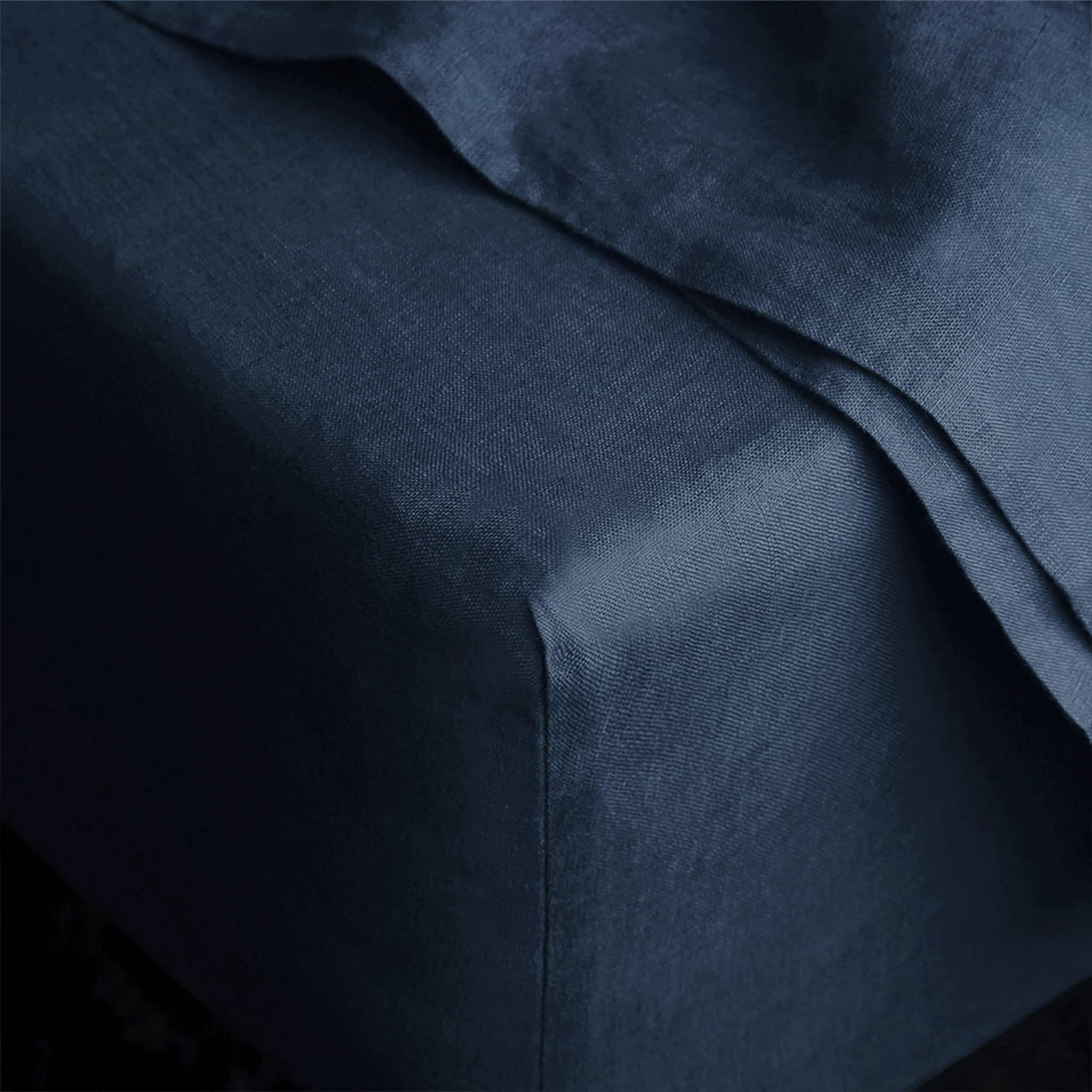 Navy Blue Linen Fitted Sheet - Linen Time