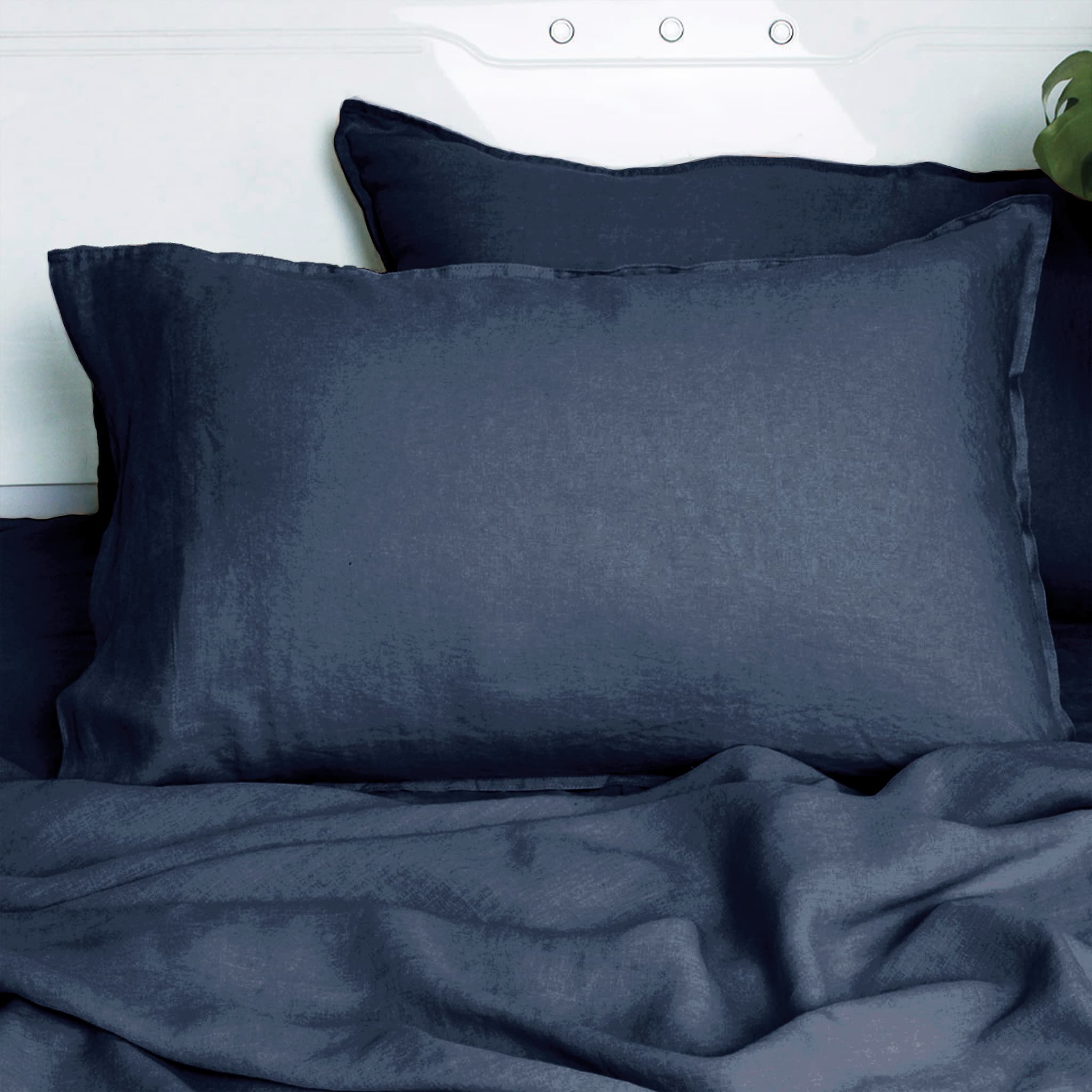 Navy Blue Linen Pillowcase Set - Linen Time