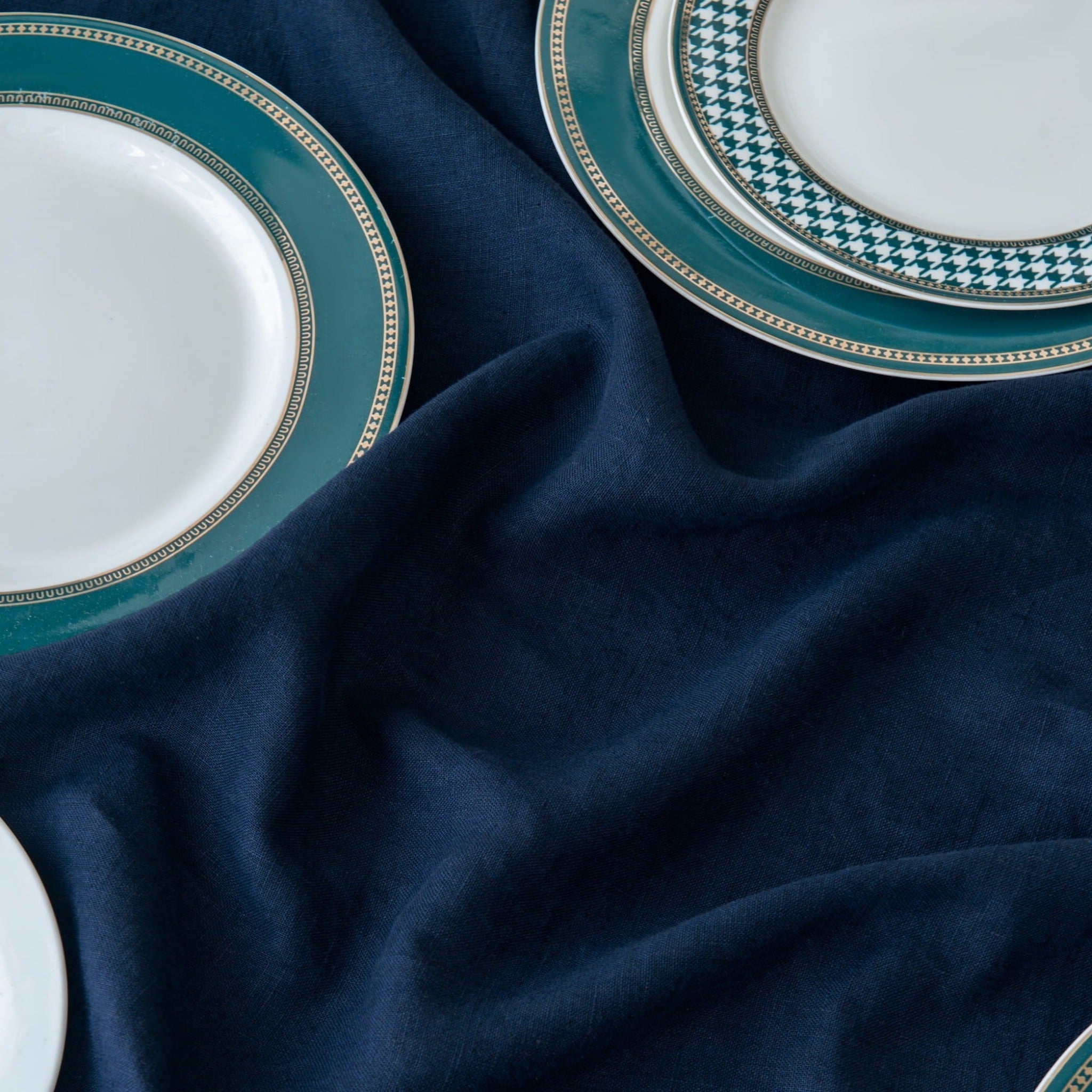 Navy Blue Linen Tablecloth - Linen Time