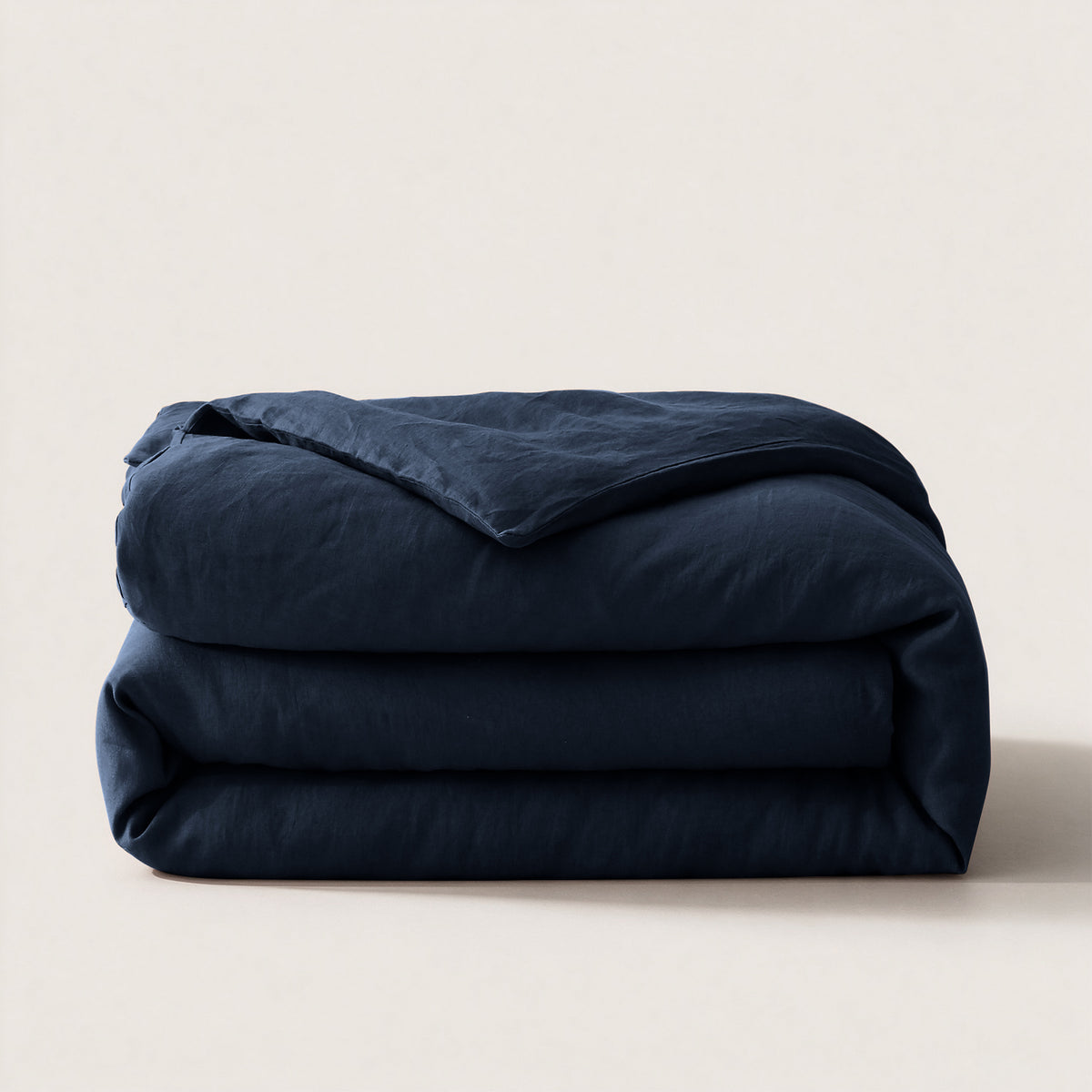Navy Blue 100% Organic Linen Duvet Cover