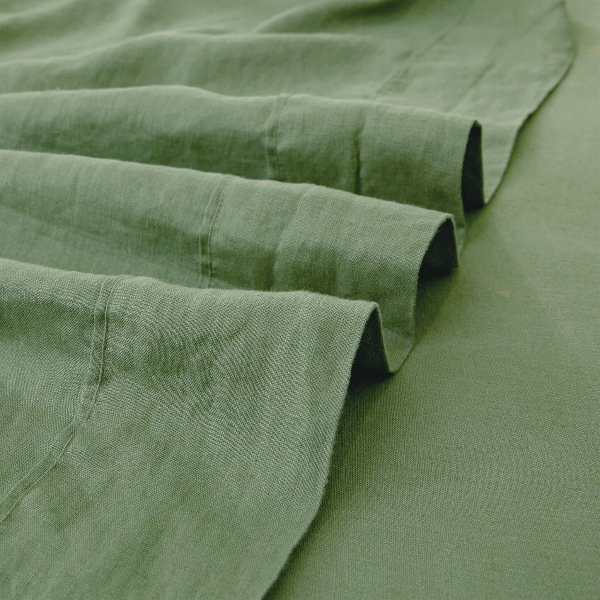 Olive Green Linen Fitted Sheet - Linen Times