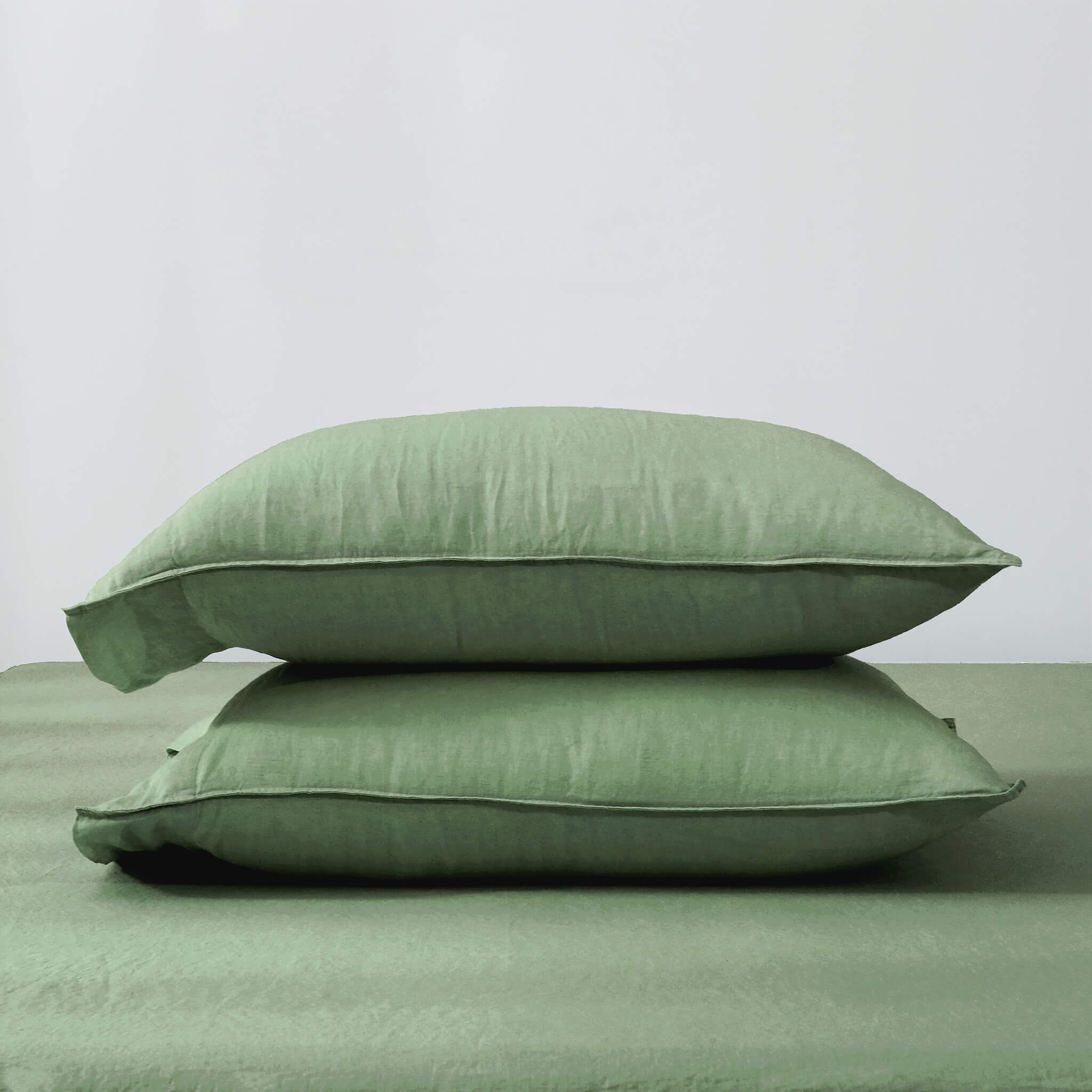 Olive Green Linen Pillowcase Set - Linen Times