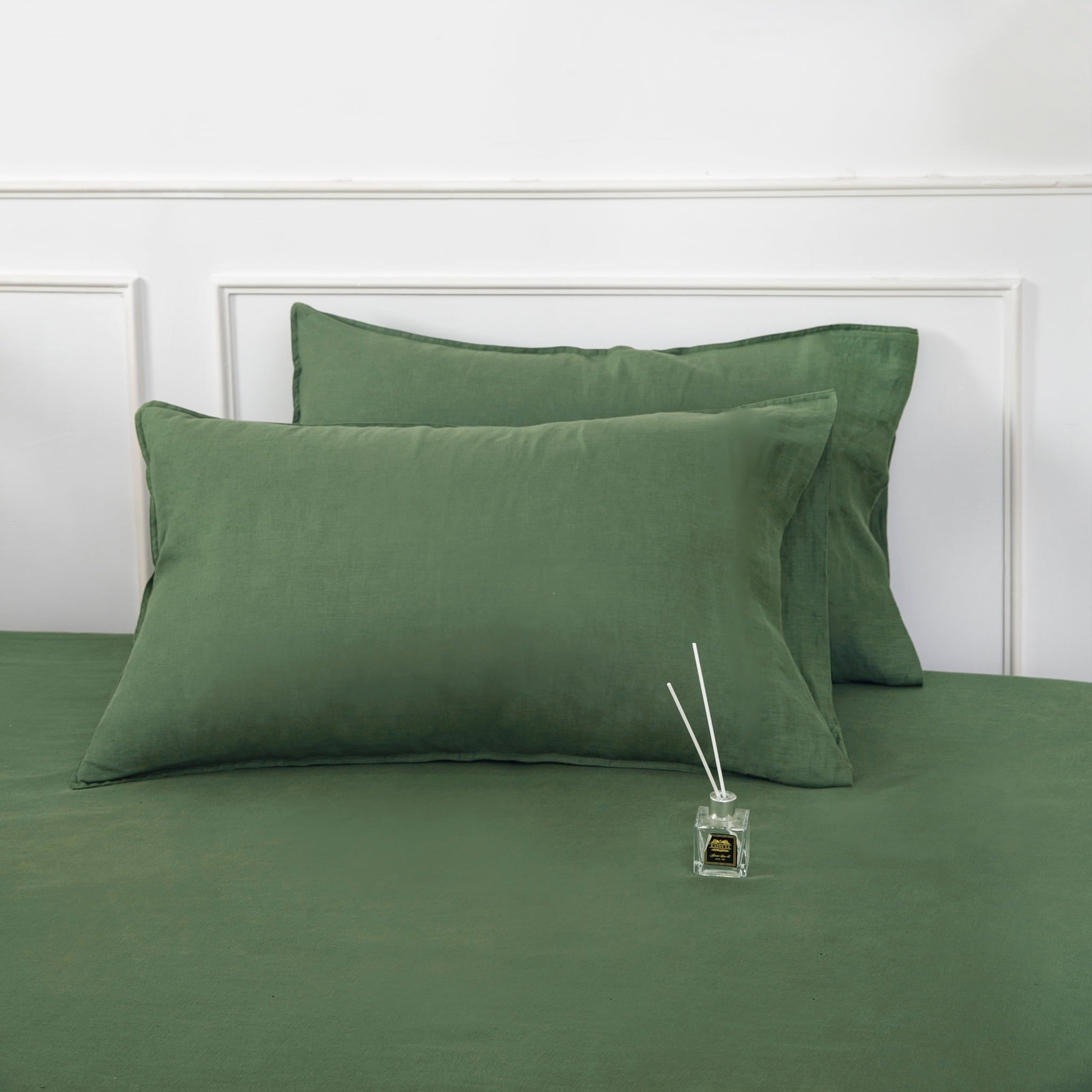 Army Green Linen Duvet Cover Set - Linen Time