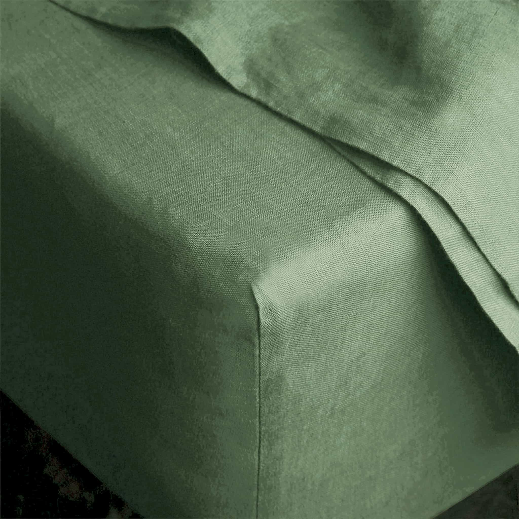 Army Green Linen Fitted Sheet - Linen Time