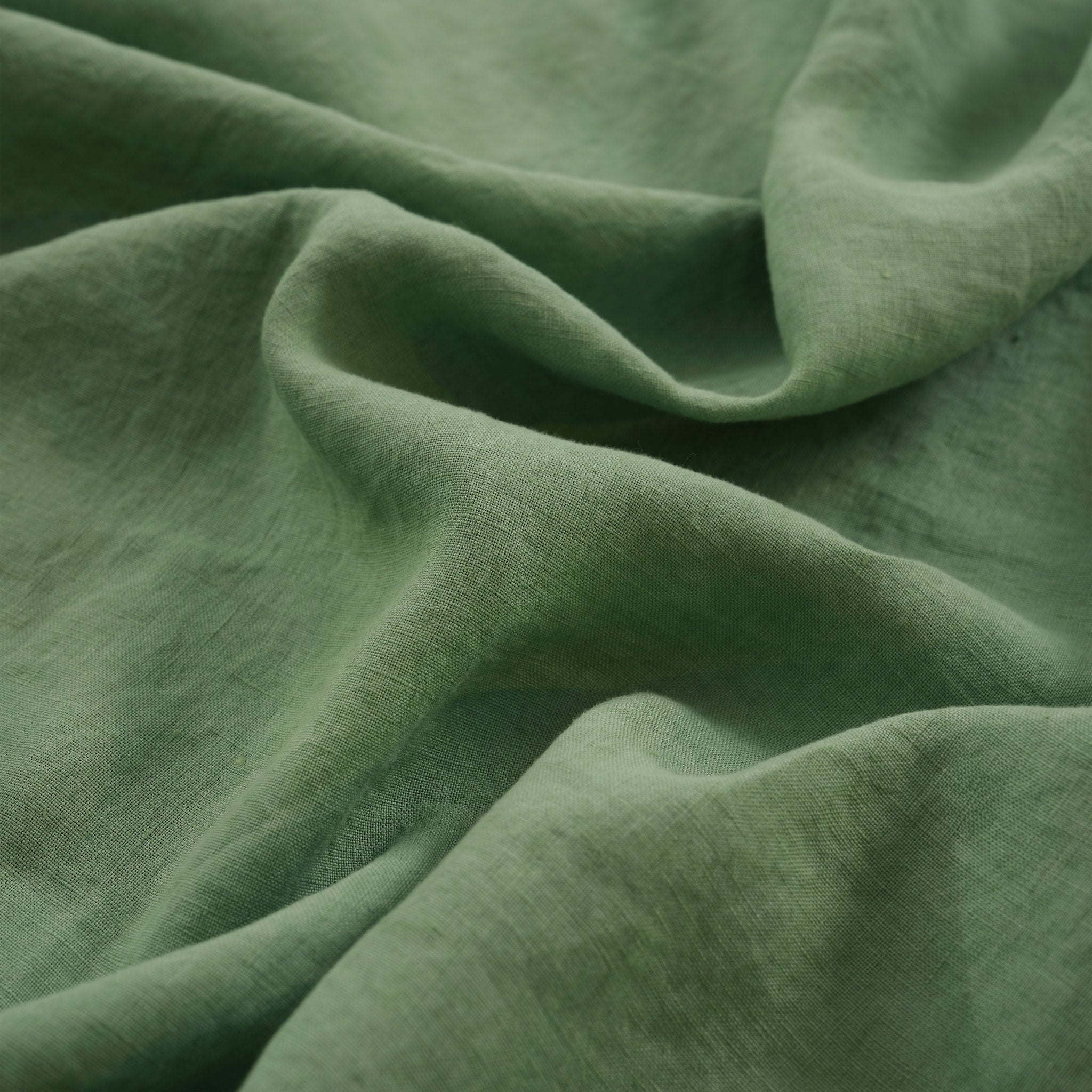 Army Green Linen Flat Sheet - Linen Time