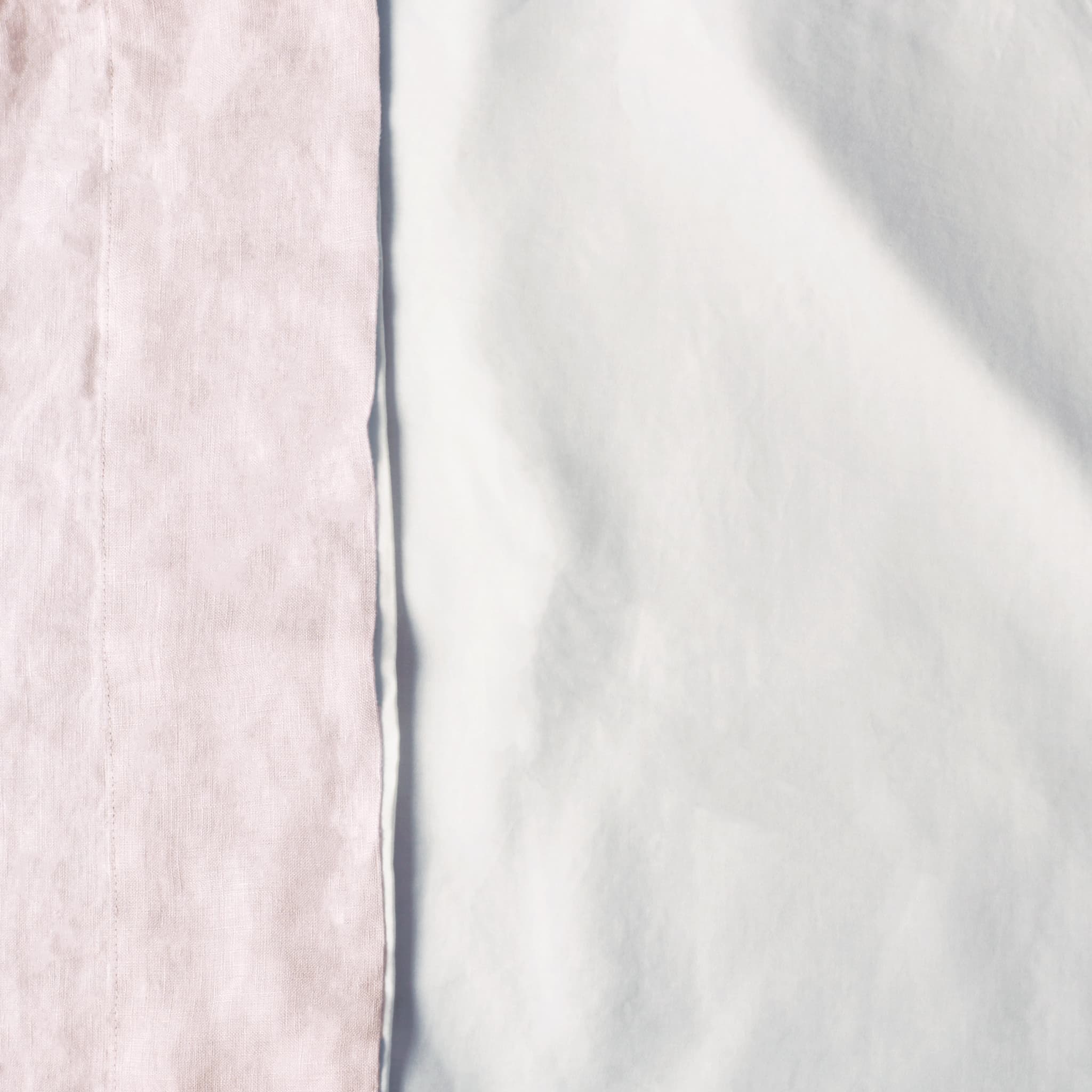 Pinkish White Linen-Lyocell Reversible Pillowcase Set (Set Of 2) - Linen Time