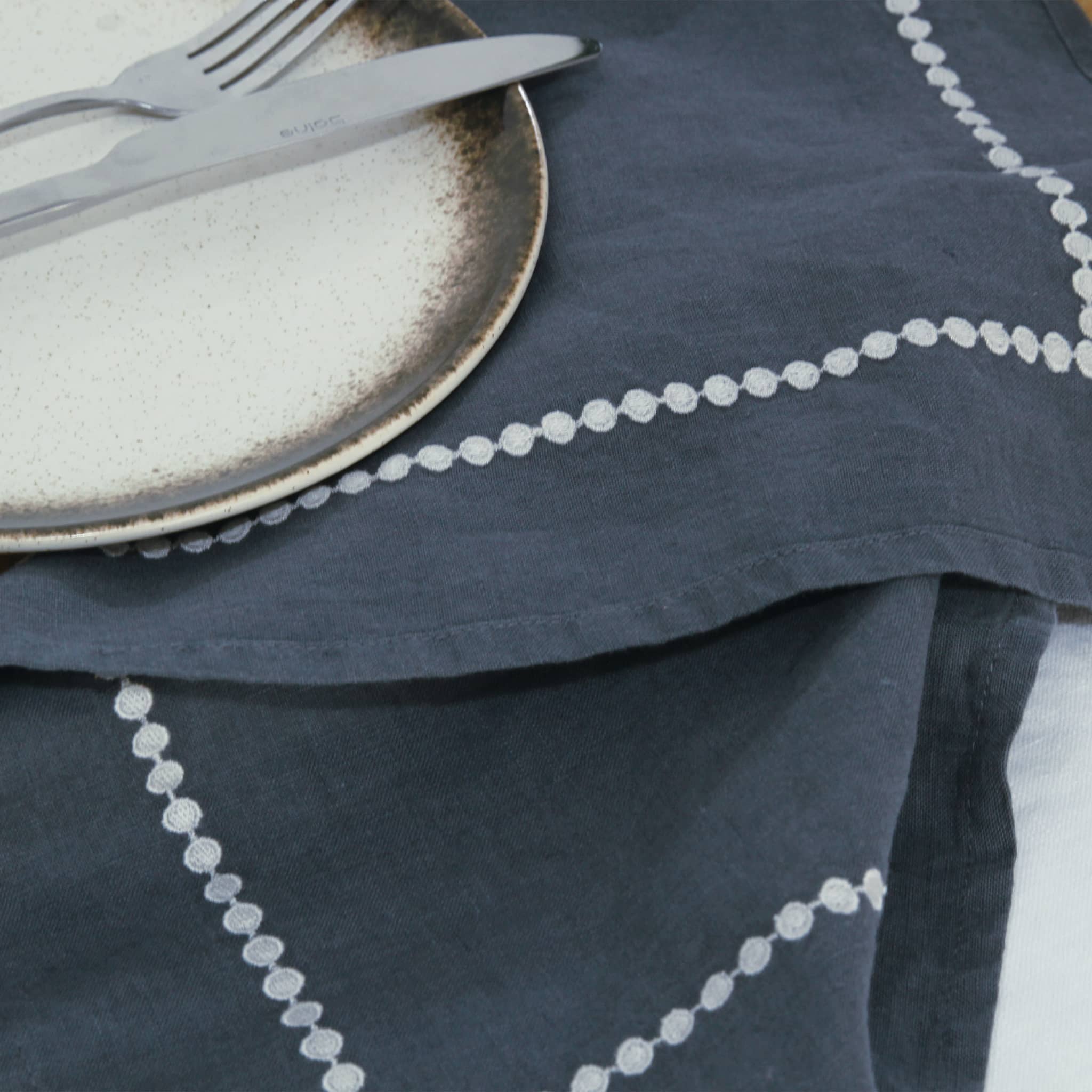 Polka Dot Linen Napkin Silver Grey - Linen Time-2#color_Silver Grey