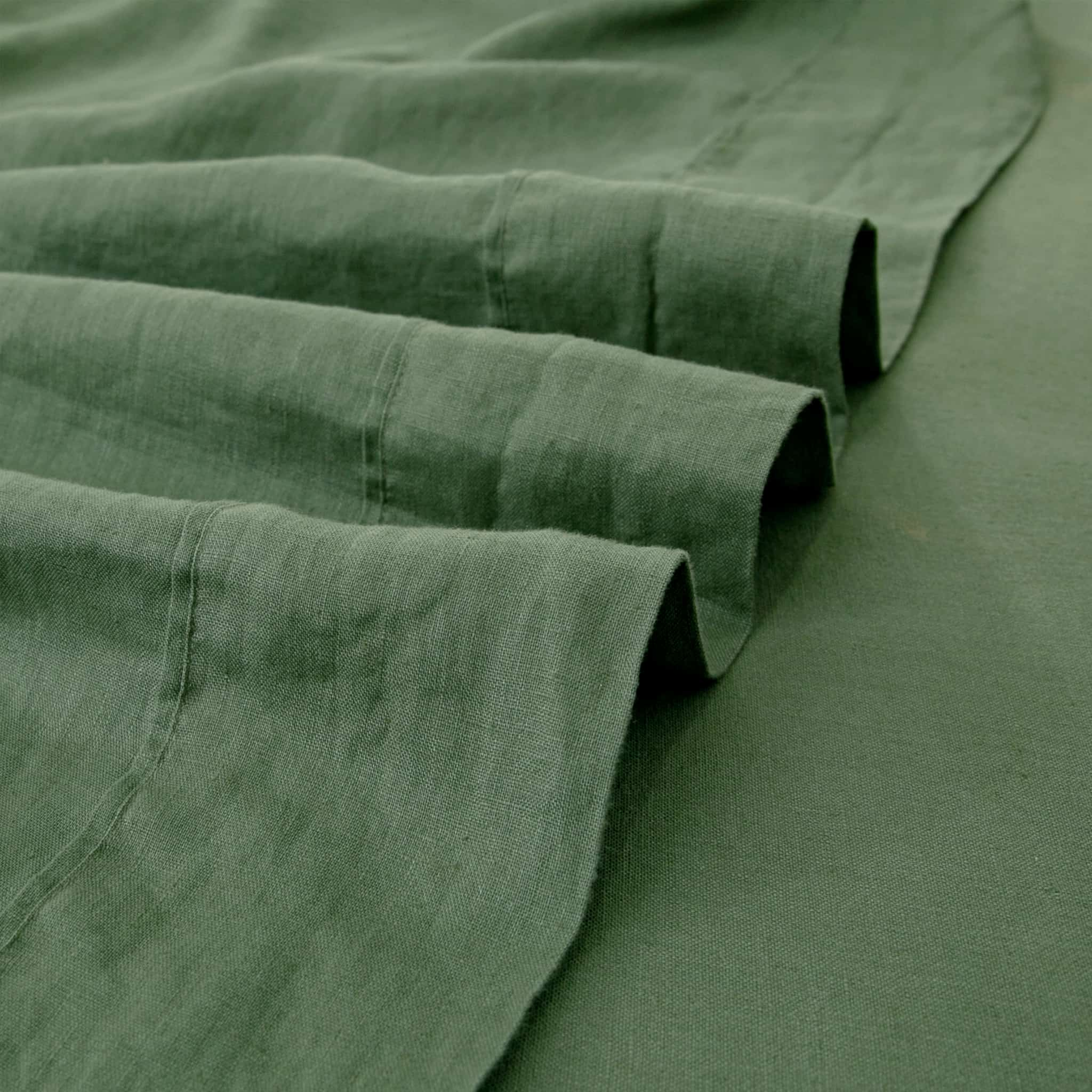 Pure Linen Fabric Curtains Clothing DIY Linen Fabric - Olive - Linen Time #color_Army Green