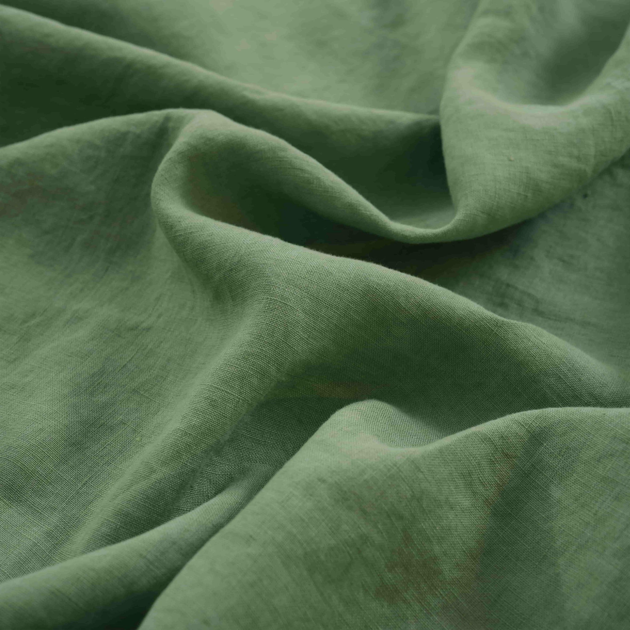 Pure Linen Fabric Curtains Clothing DIY Linen Fabric - Olive - Linen Time #color_Army Green